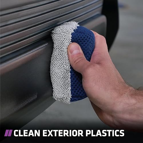 Miniatura 5 de VIKING Esponjas aplicadoras de brillo de neumáticos, malla multiusos y almohadilla aplicadora de microfibra para detalles de automóviles, azul y
