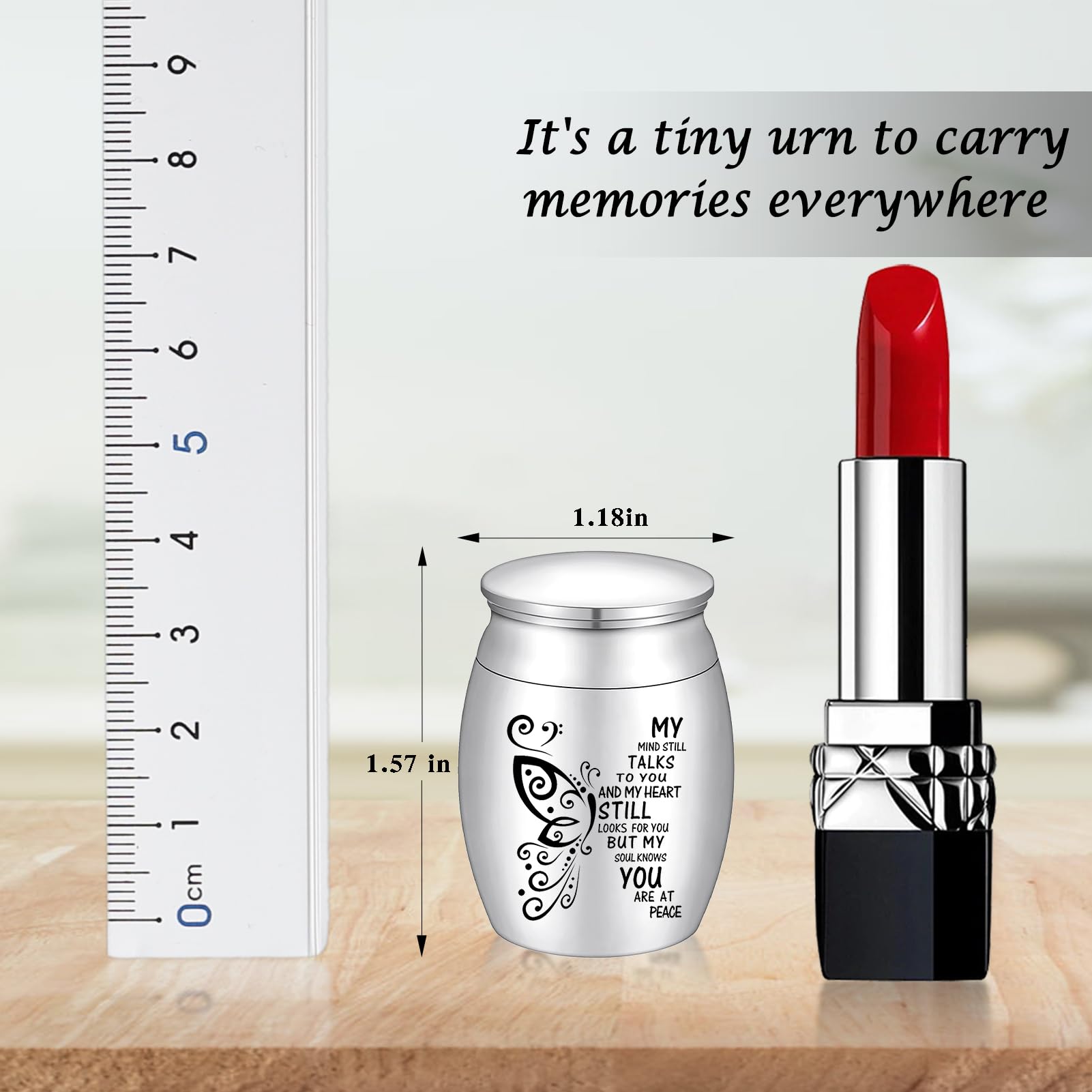 Personalized Small Keepsake Urn for Human Ashes Butterfly Mini Urn Stainless Steel Ashes Holder Small Ash Urn