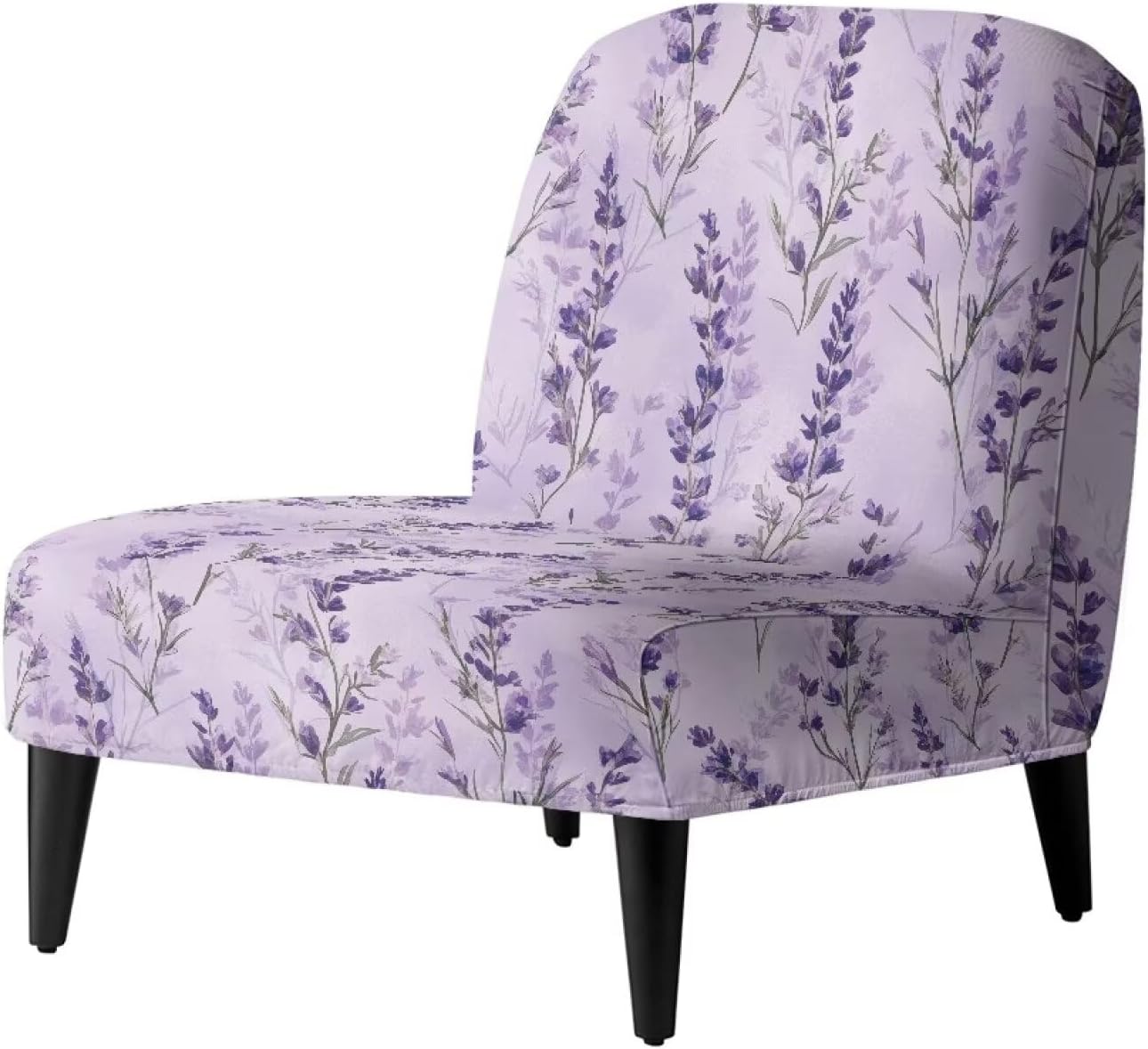 ZOUTAIRONG Purple Lavender Chair Slipcovers Without Arms Accent Chair Cover for Living Room/Home Decor Armless Slipper Chair Cover