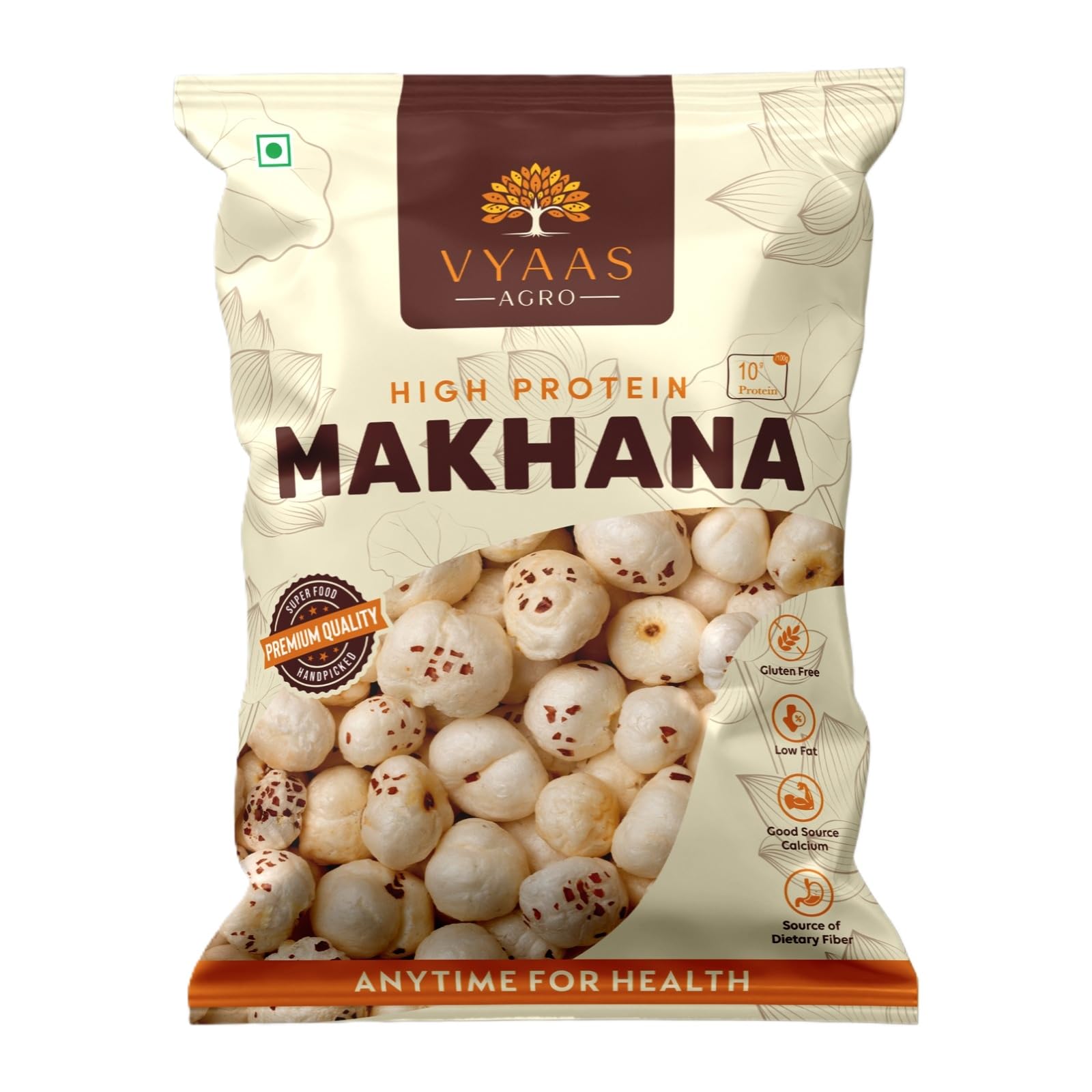 Vyaas Agro High Protein Raw Makhana(Foxnut) | 100% Plant Protein, Natural | Healthy Snacking |Handpicked,Low GI, Gluten-Free & Farm-Fresh Lotus Seeds | Superfood| 200 g-image-36