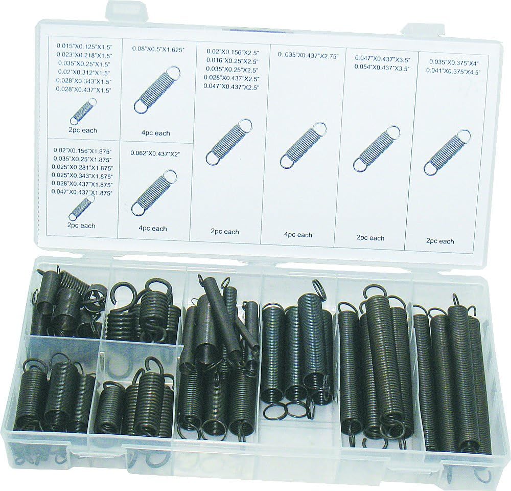 Swordfish Black Oxide Finish Extension Spring Assortment, 54 Piece