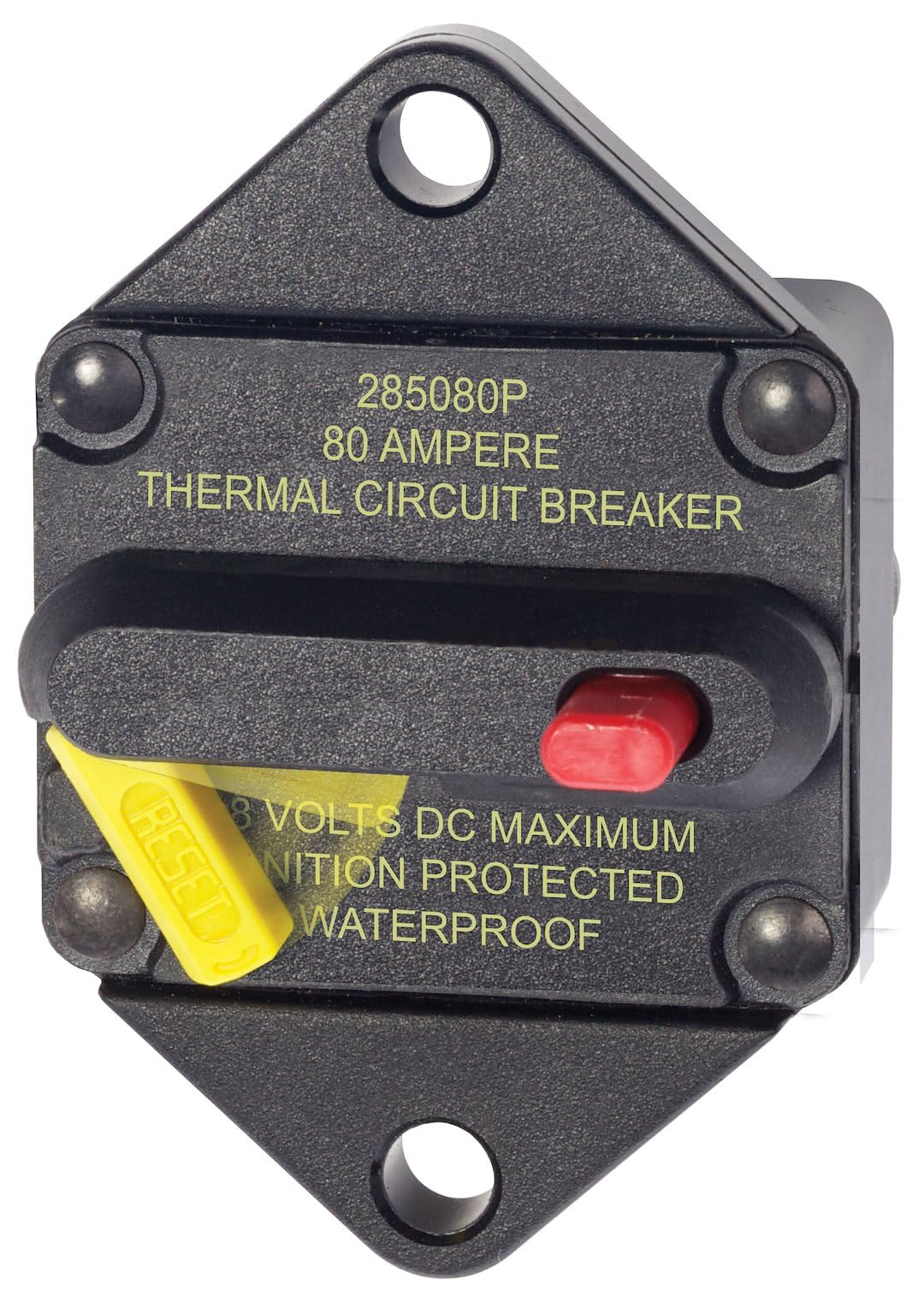 Blue Sea Systems 7086 285 Series Thermal Circuit Breakers, Panel Mount, 48V DC, 80A