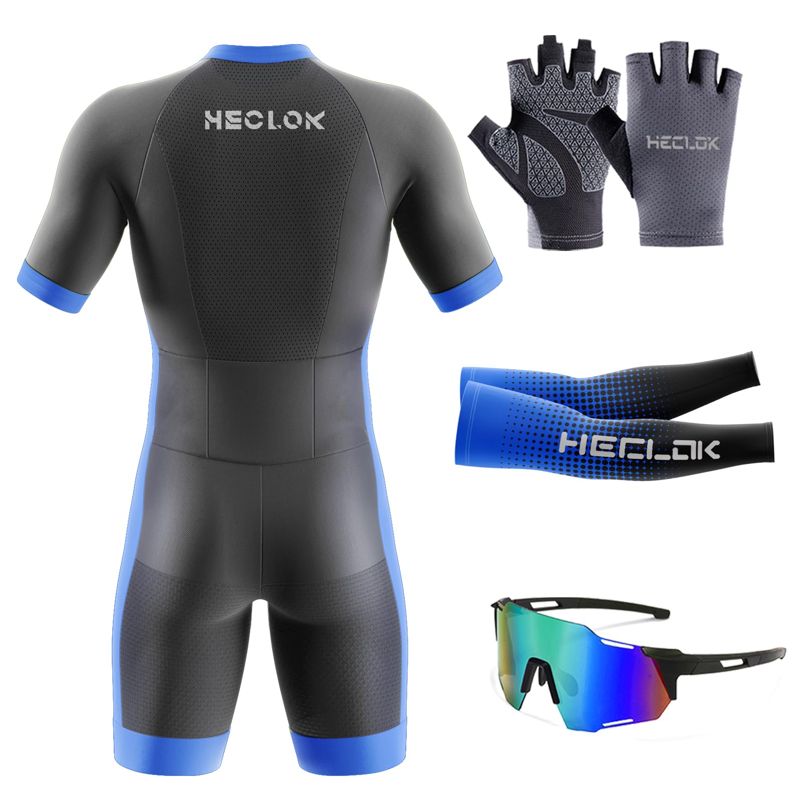 Summer Cycling Skinsuit Triatlón for Hombres,2024 Nuevo Pro Manga Corta Traje de Ciclismo, Racing Tri Suit de Acolchado de Gel, MTB Mono para Correr, Andar en Bicicleta, Nadar