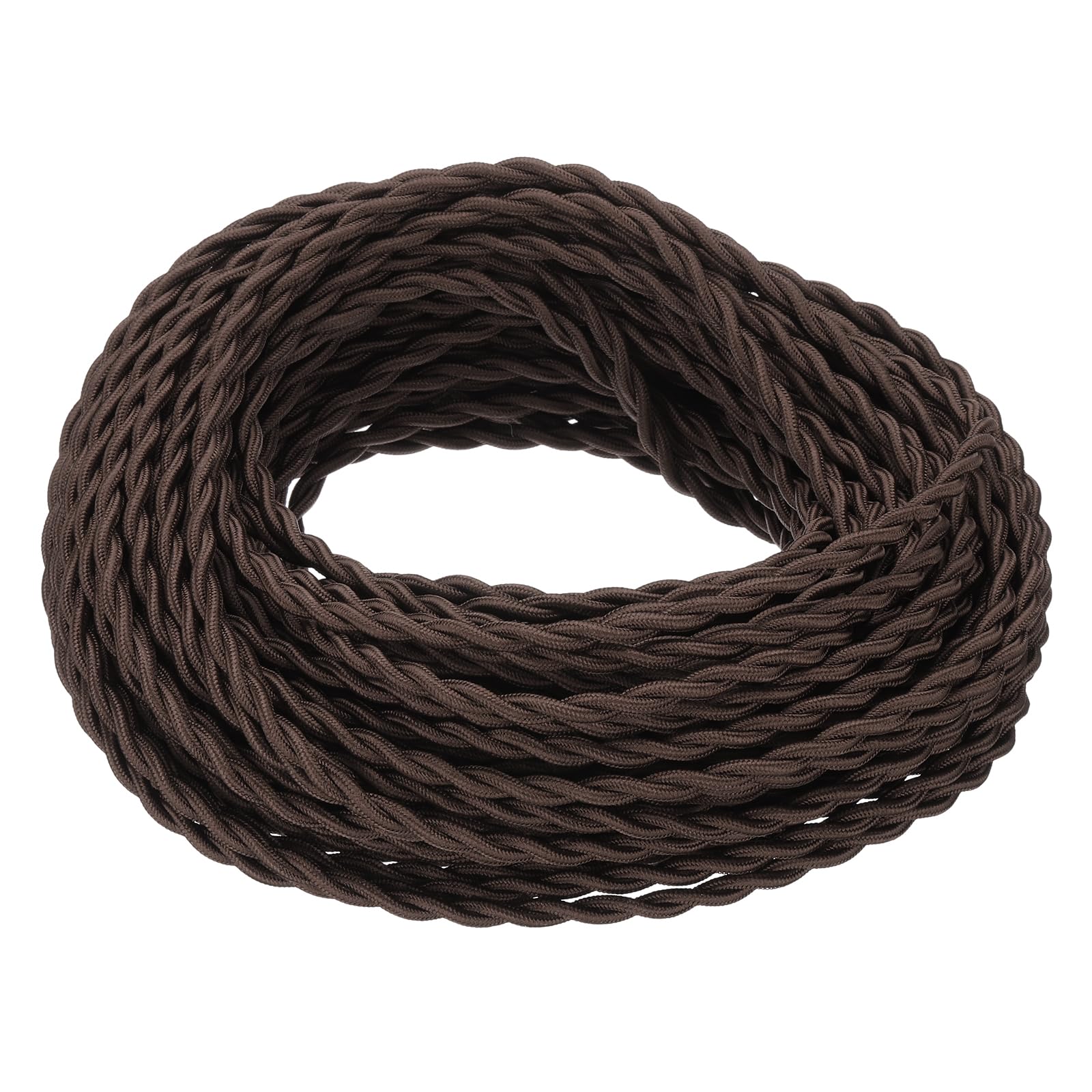 PATIKIL Fil Électronique 100 Ft Fil Tissé Recouvert De Tissu Marron Foncé