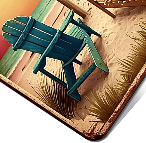 Miniatura 4 de Letreros retro de hojalata para decoración de habitación de playa, decoración de pared de 12 x 8 pulgadas, letrero para surfista y niña, estético