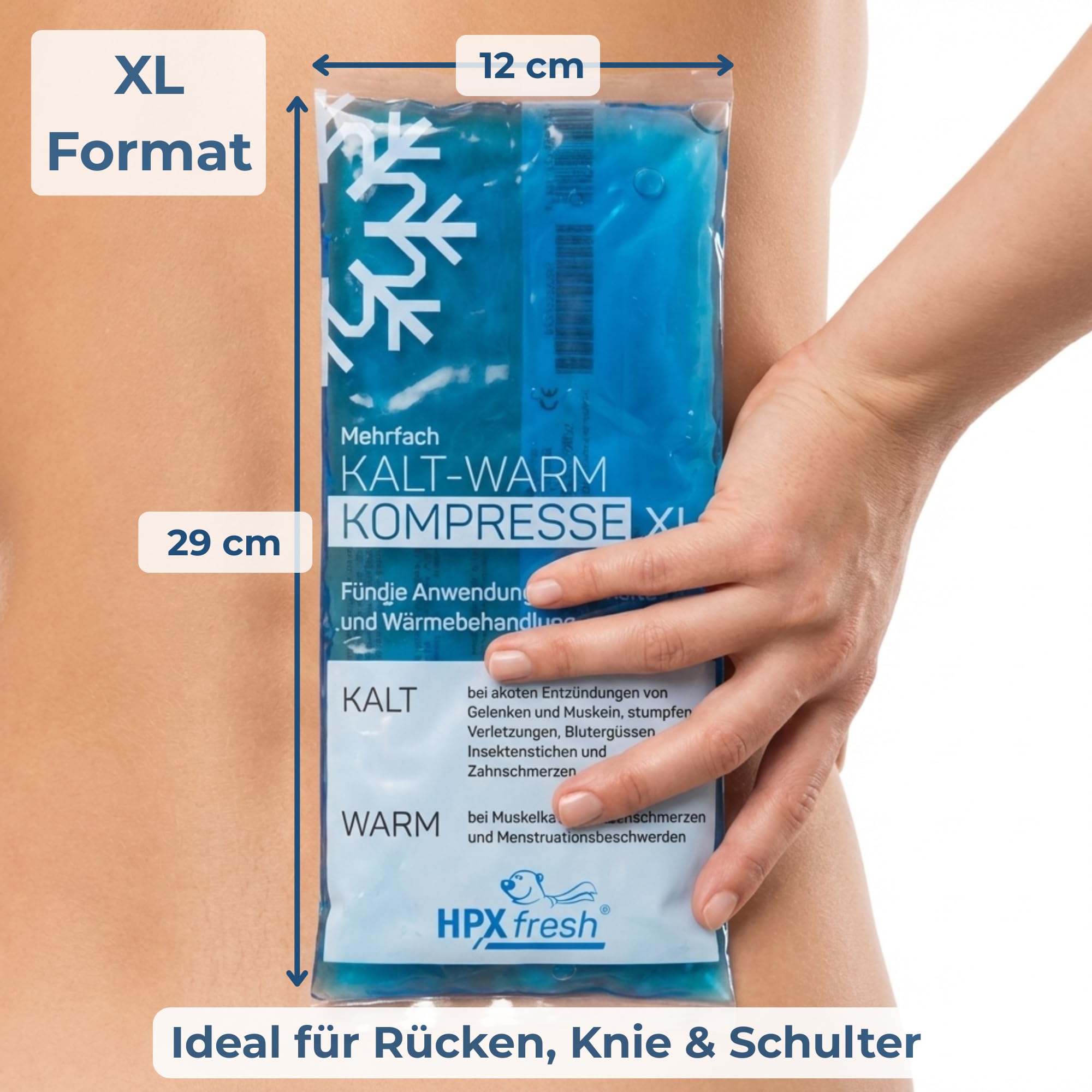 48x HPXfresh® Mehrfach-Kompresse für Kalt und Warm Anwendungen in der Größe 12x29cm | mikrowellengeeignet | Mehrfach Kalt- Warm Kompresse, Gelkompresse (12x29cm, 48)
