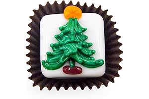 Christmas Tree Handmade Art Glass Chocolate Gift Sculpture Figurine Home Décor (Lampwork)