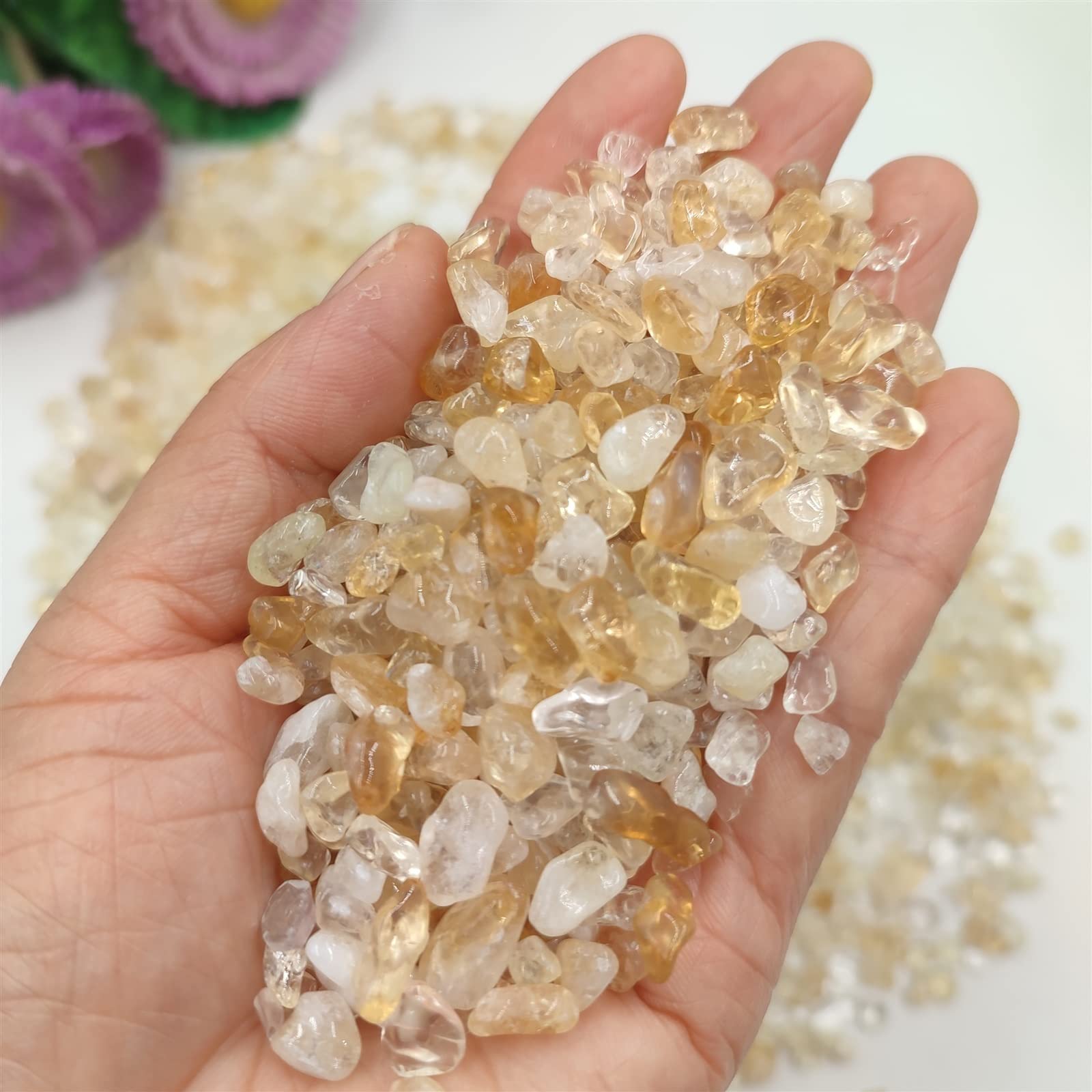 100g Citrino Natural Grava Yello Cristal Cuarzo Piedra Roca Gema Chips Pecera Acuario Decoración Espécimen Inicio Colecciones
