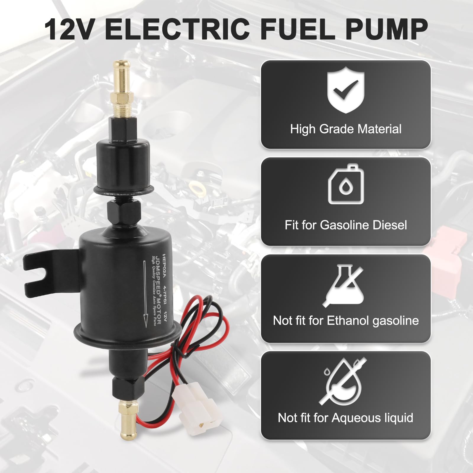 Pompa Carburante Diesel 12V Universale HEP02A - Bassa Pressione 4-7 PSI Per Auto, Barche E Camion - Foto 3