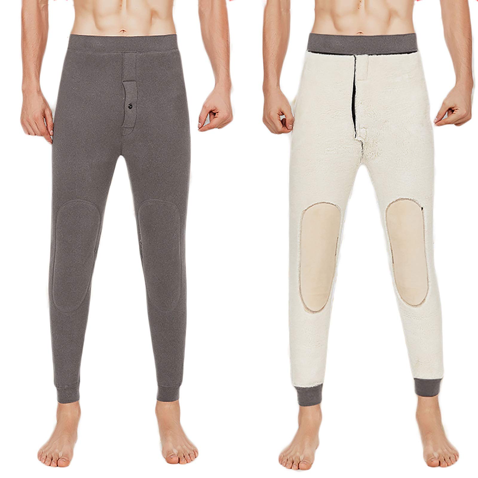 G&F Męskie spodnie termiczne, legginsy, długie majtki zimowe, warstwa podstawowa, bielizna na kemping, odzież narciarska (kolor: szary, rozmiar: 5XL)