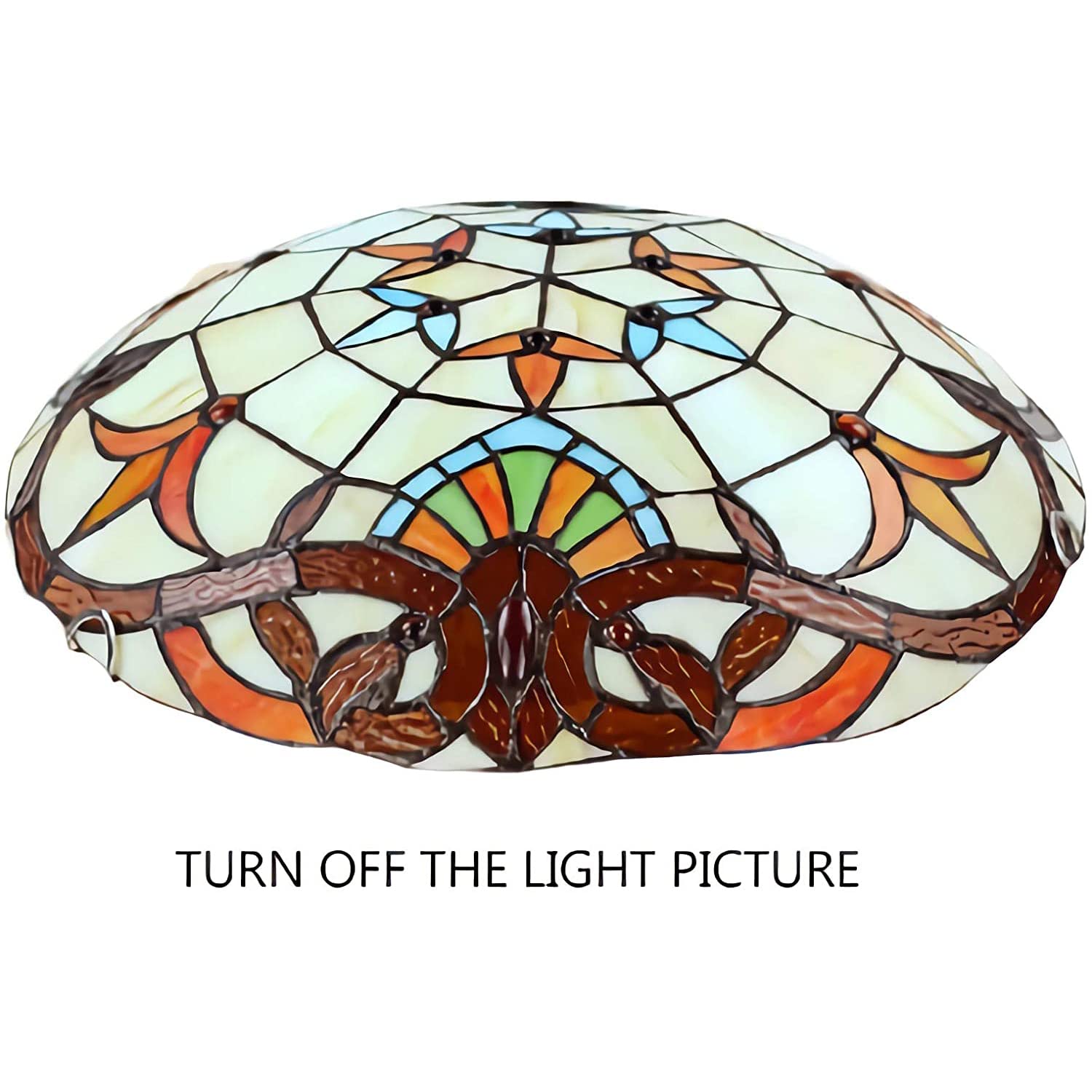 Lampa sufitowa LED z efektem witrażu, wpuszczana lampa do salonu, sypialni, kuchni, korytarza, łazienki, ciepła biel, 3000 K, 40 cm (średnica 30 cm)