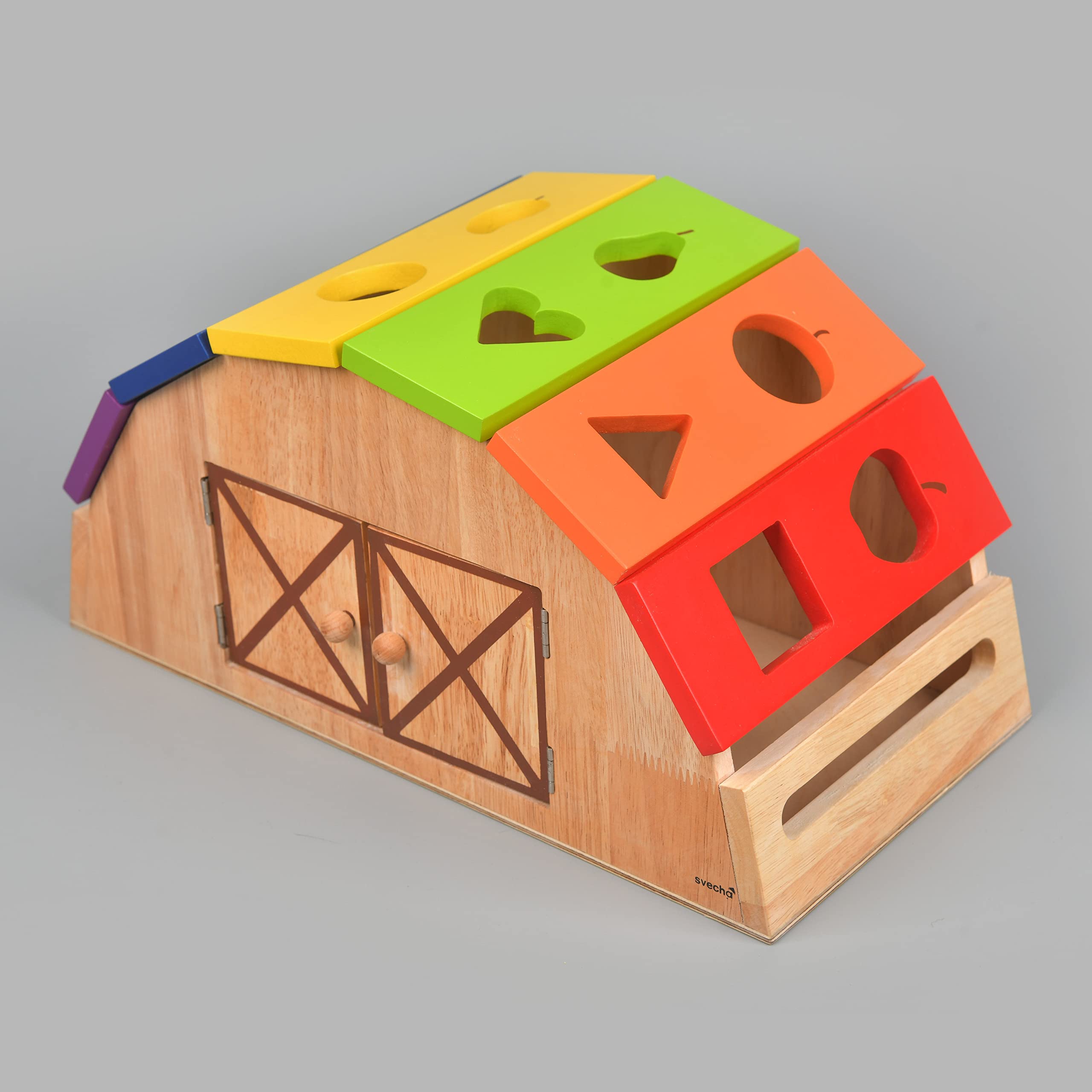 Svecha Toys: Barn Shape Sorter | Kids Toys | Handmade | Non-Toxic | Child-Friendly | Toddlers and Kids 12 Months and Above | Pretend Play | Promotes Hand-Eye Coordination and Exploration