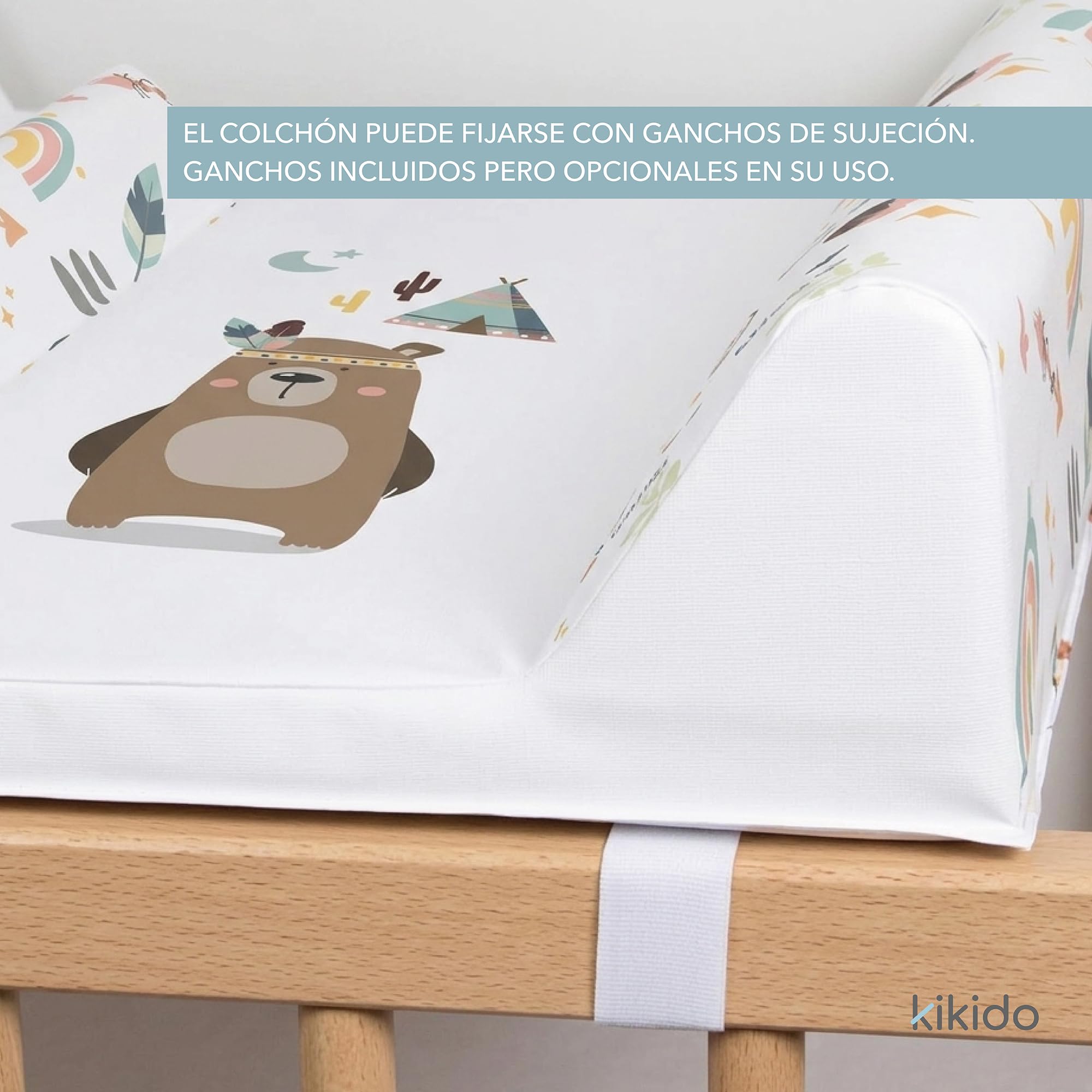 Kikido Cambiador Bebe 50x70 cm - Astronauta - Colchoneta Cambiador Bebé Impermeable con Bordes - Colchón Cambiadores para Cómodas, Mesas y Viajes - Medida Universal 70x50