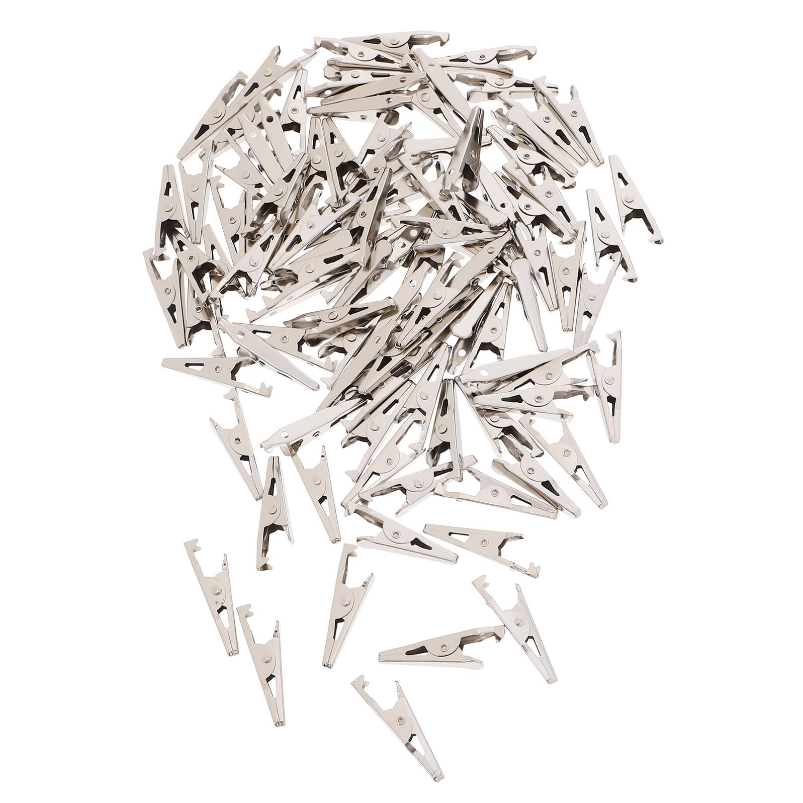 100 Pinzas de cocodrilo metálicas Homoyoyo mini clips para manualidades y electricidad
