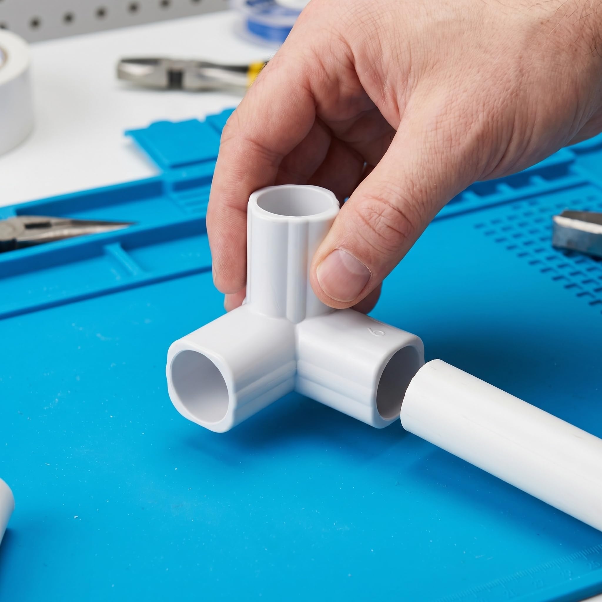 Mikikit Accessori per Box Giochi 6 Pezzi Connettori a T e Angolari in PE per Tubi 22Mm, per Recinzioni di Sicurezza Interne per Ragazzo Ragazza
