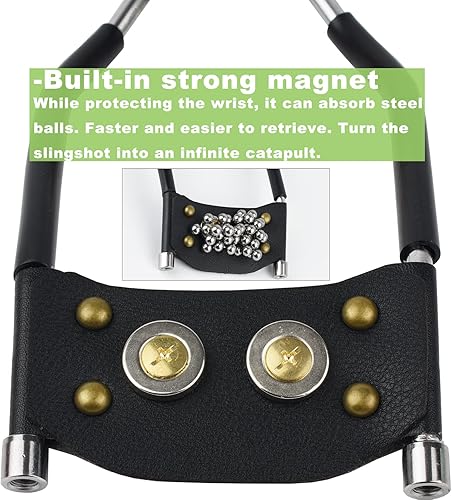 Miniatura 4 de JTXCDFHMJ Rugged Professional Hunting Black Slingshot with Fish Shooting Package as Adult Catapult Wrist Rocket Slingshot Comes with Reel Fish