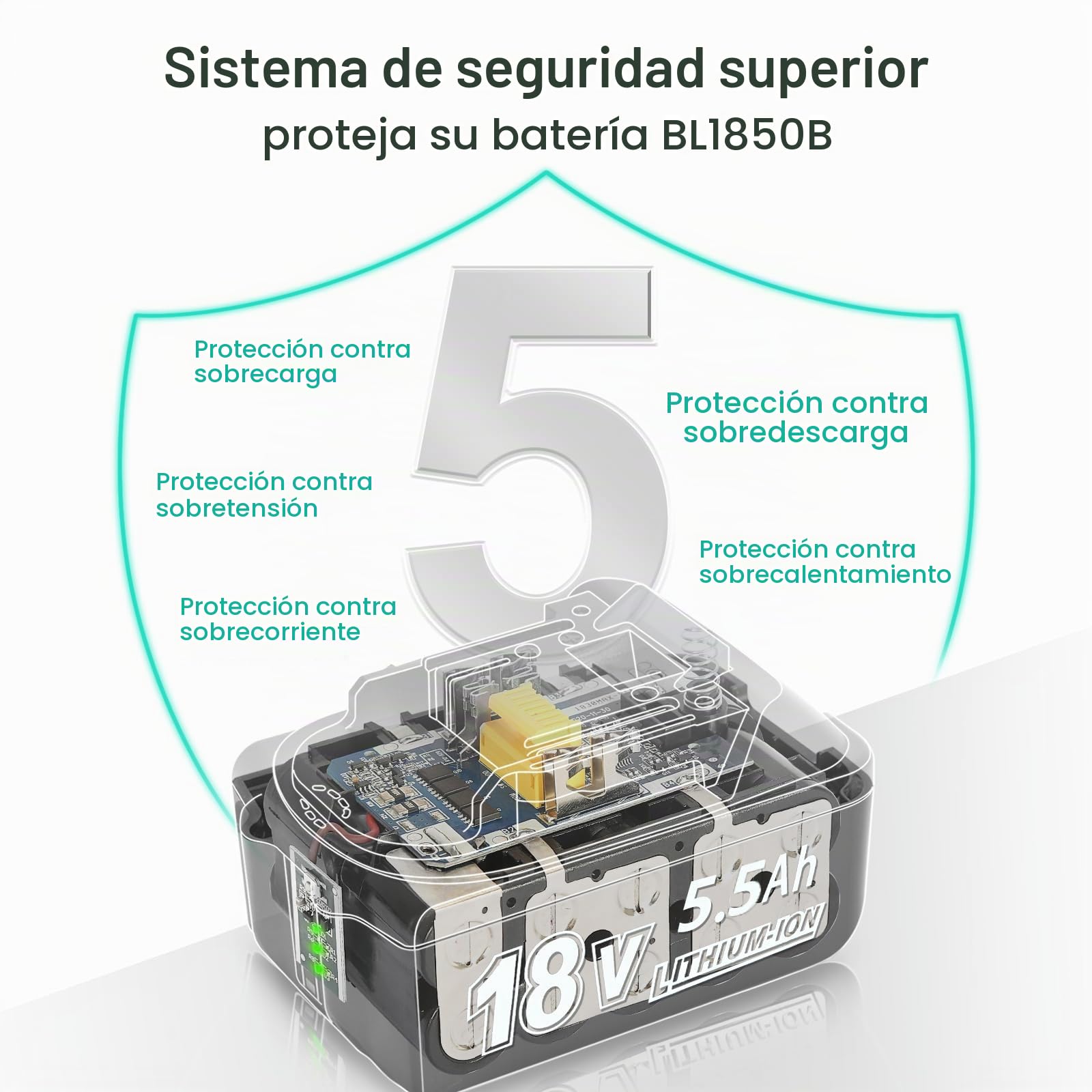 Juego de cargador DC18RF con batería de 18 V 5,0 Ah para Makita BL1860B BL1860 BL1850 BL1840 con indicador de carga LED