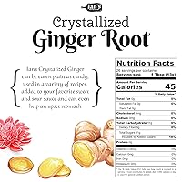 Vista 2 de Trozos de jengibre cristalizado (4 oz) - Caramelos masticables de jengibre confitado - Ideal para hornear, bocadillos y náuseas de IAN's