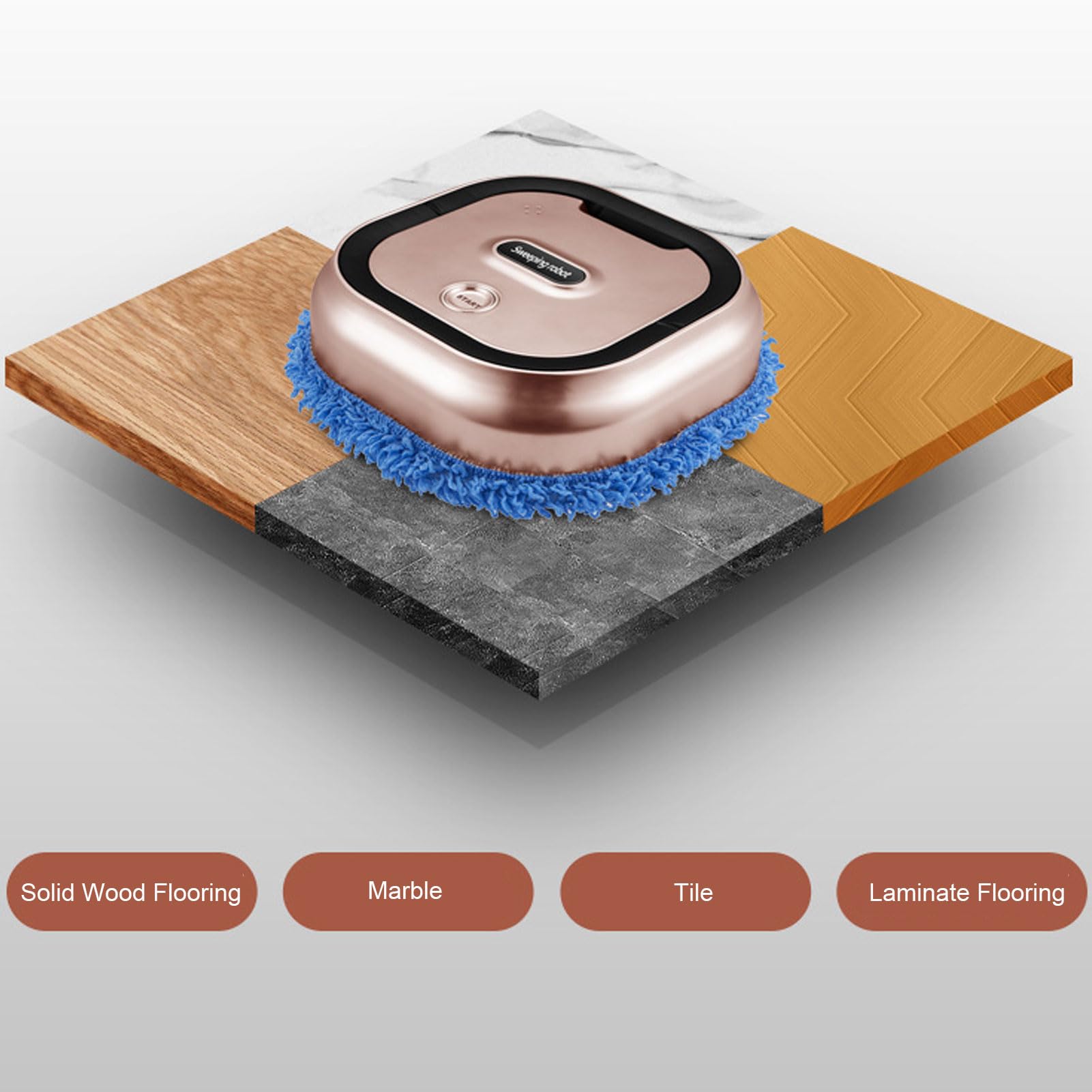 Fockety Saug und Wischroboter, 2 in 1 Wischroboter mit intelligenter Navigation und Trocken und Nasswischfunktion, für Hartböden, Teppiche, Tierhaare und die Reinigung verschiedener