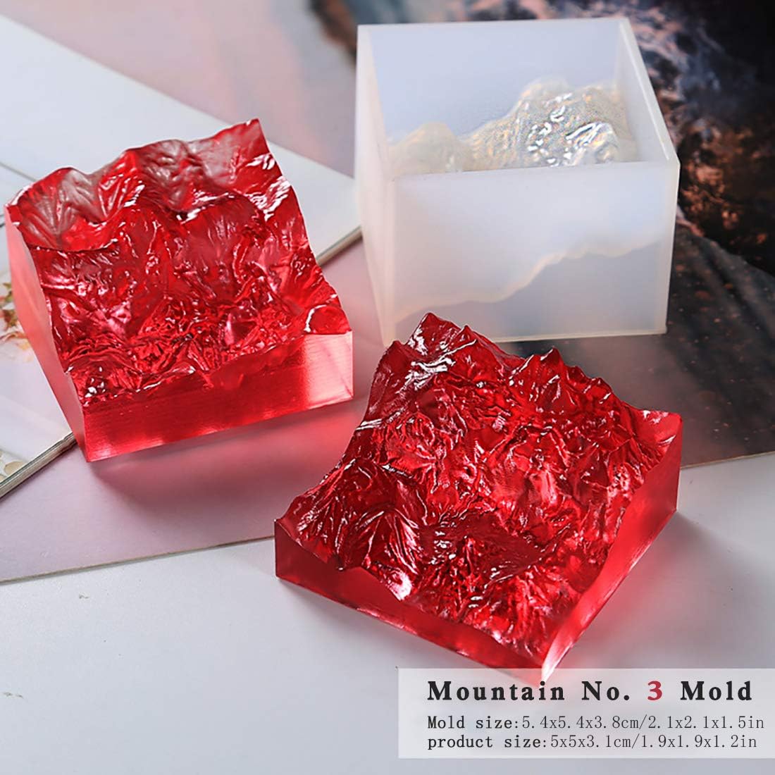 3Pcs Mountain Resin Molds,Iceberg Silicone Molds for Epoxy Resin,Micro Landscape Casting Molds DIY Polymer Clay Craft,Paperweight