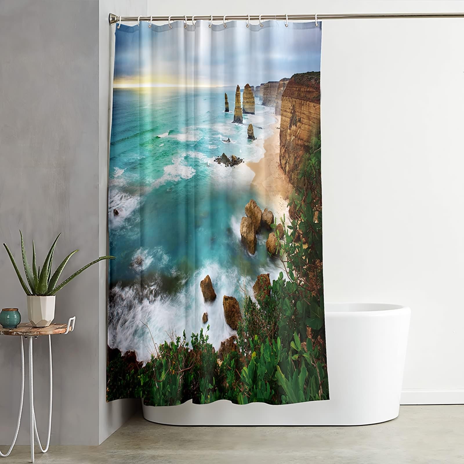 A.Monamour Duschvorhang – Wasserdicht, Antischimmel, Polyester 165x180cm Mit Haken