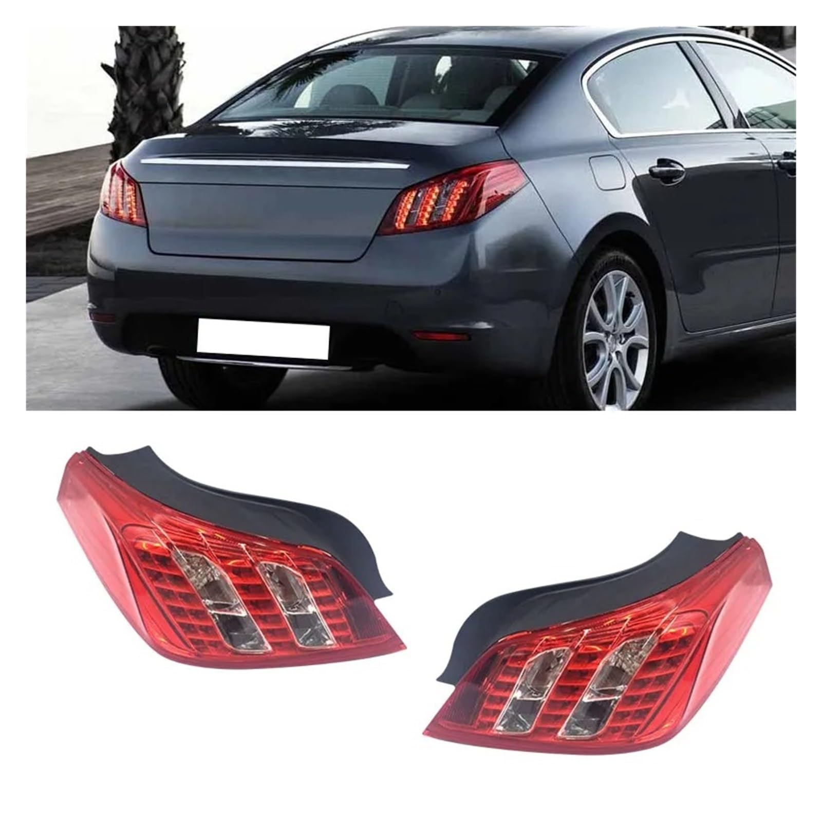 Piloto Trasero Para Peugeot 508 2011-2014 Conjunto De Luz Trasera Freno Conducción Inversa Dirección Intermitente Advertencia Luces Traseras(Only left)