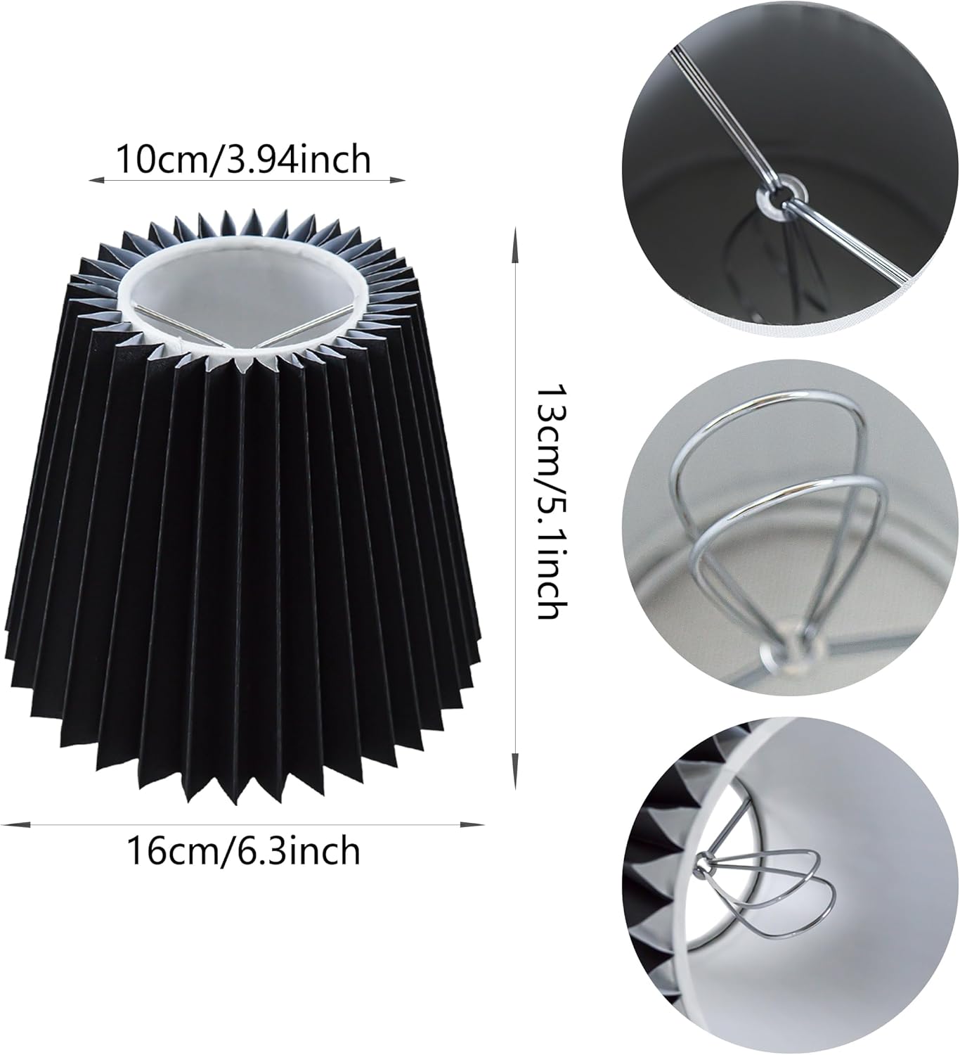 Small Pleated Lampshade Chandelier Shades Set of 6, Lampshade for Wall Lamp,Chandelier Shades,Small Table Lamps,For Cutting Edge Bulbs, Light Bulb Shade,Chandelier Light Covers,4" X 5" X 6"