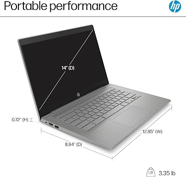 HP 14 Laptop 2026 Student Business, Office 365, Intel N4500 CPU, 4GB RAM | Copilot AI, Ultra-Portable, Long Battery Life, Fast Charge, Webcam, WiFi 6, Chrome OS for Everyday Use, Gray