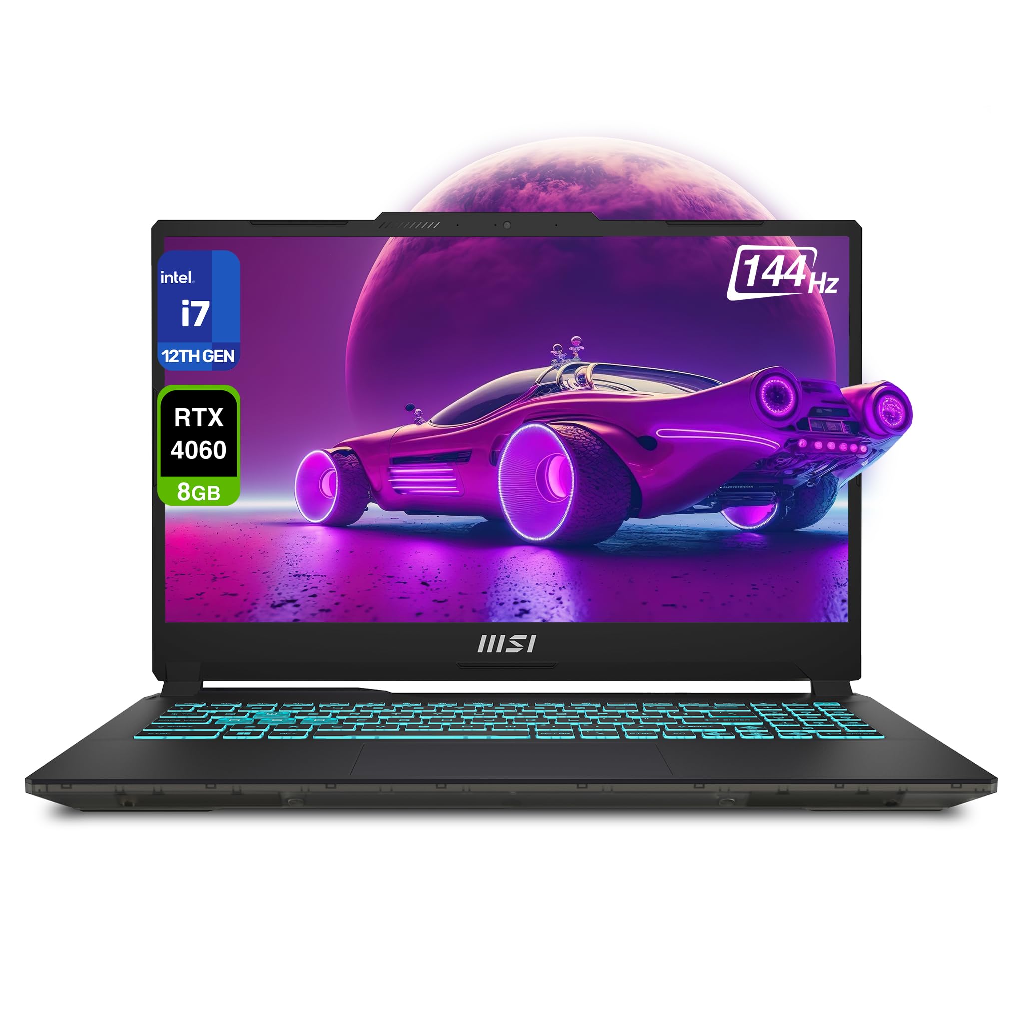 MSI Cyborg 15 Cyborg Gaming Laptop, Intel i7-12650H, 32 GB DDR4 RAM, 2 TB PCIe SSD, 15,6" FHD (1920x1080), Nvidia G-Force RTX 4060, tastiera retroilluminata RGB, W11 Home, nero traslucido