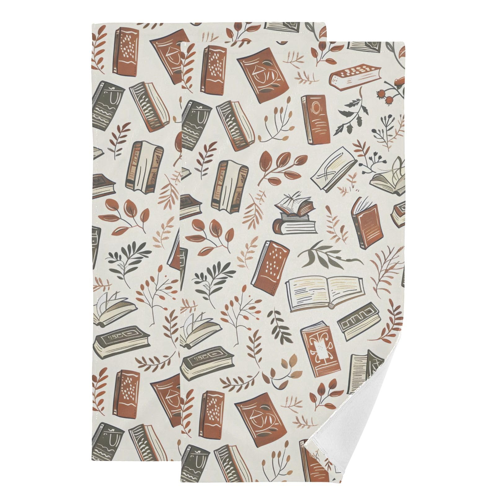 Toallas de mano de algodón Reader Book, suaves y de secado rápido para tu baño, 2 uds