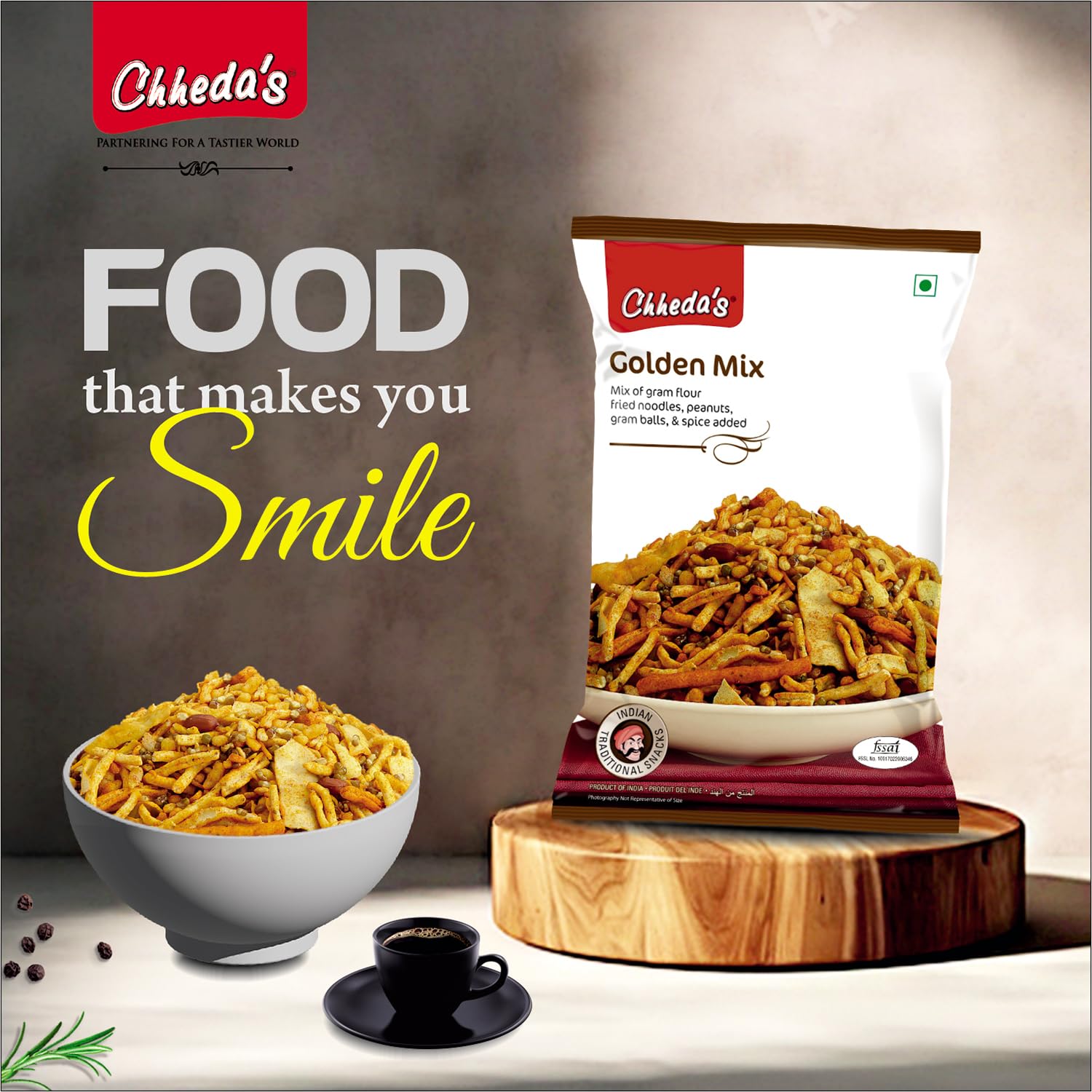 Chheda's - Golden Mix - Besan Sev, Peanuts, Boondi, Green Peas - 300 Gm Pack of 1 - Image 4 thumbnail