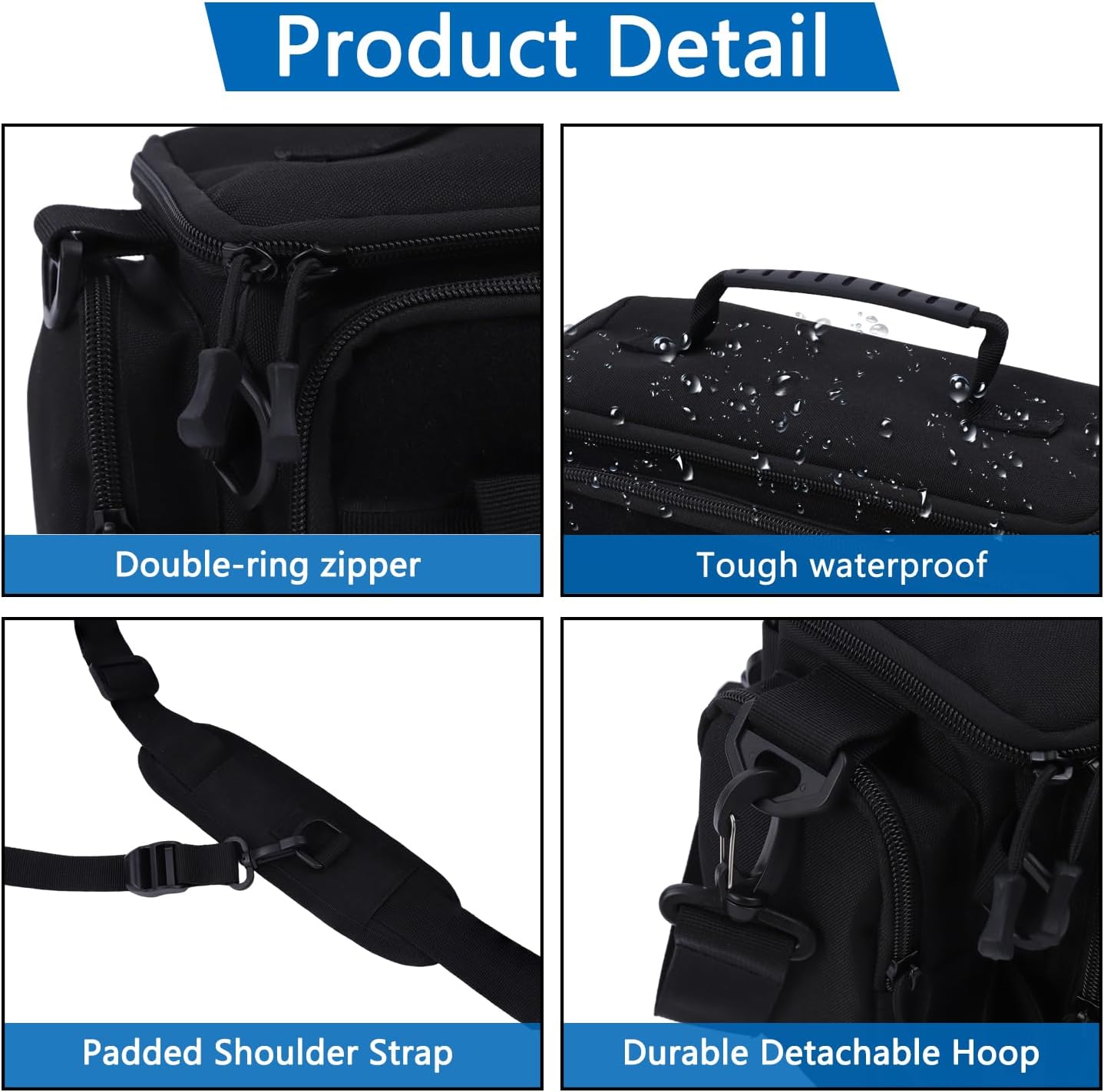 Fishing Tackle Bags with Tackle Box &Tool Set,Gifts for Men (Black) image 3