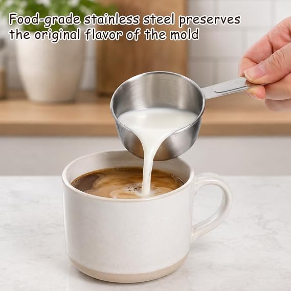 4 Pcs 1/4 1/3 Cup Measuring Cups, Stainless Steel Metal Cups for Baking,