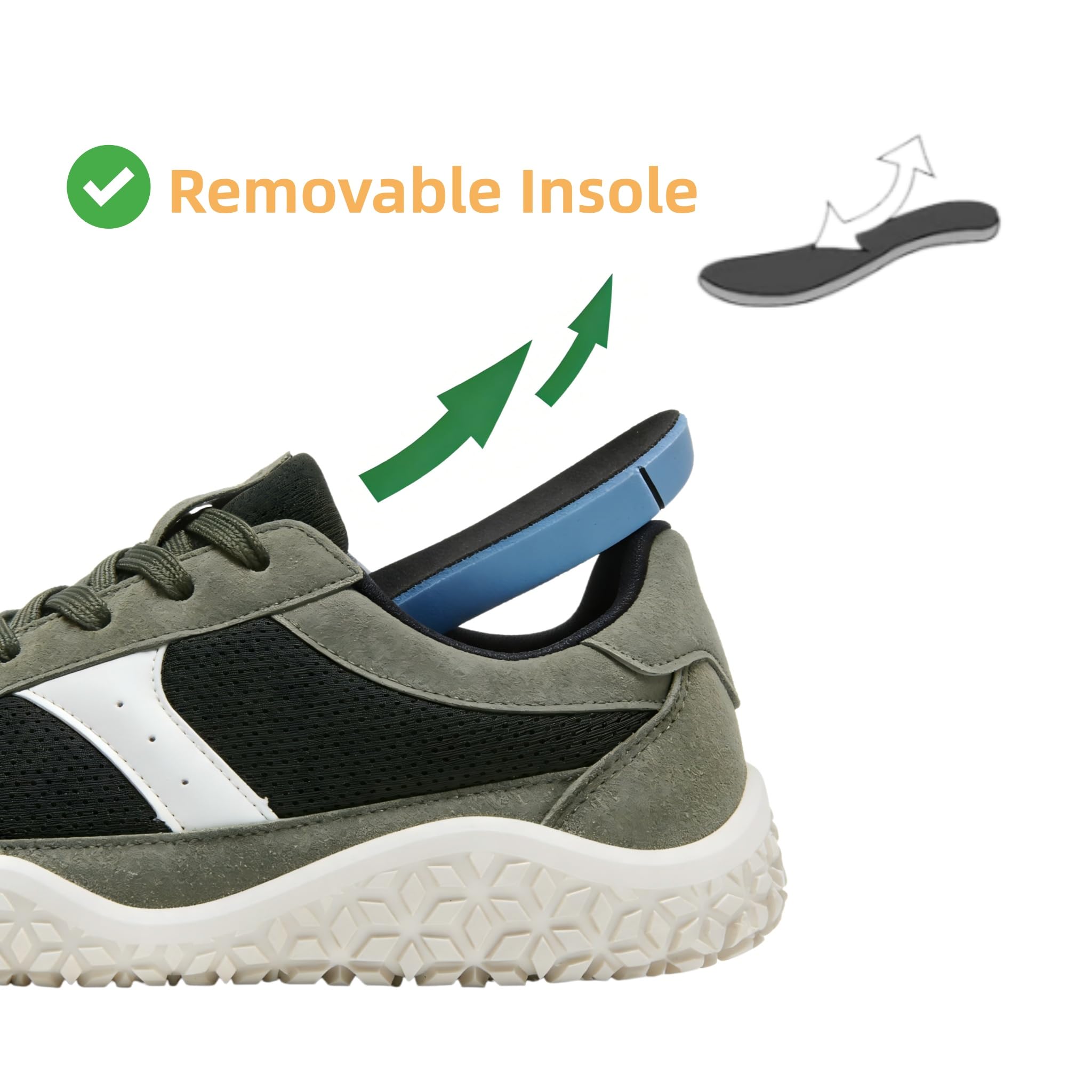 Meik Mangni Unisex Barefoot Zapatillas Minimalistas Hombre Mujer Ligera Zapatos Barefoot Anchos Transpirable y Antideslizante Zapatillas de Trail Running,Tallas:36-46 EU