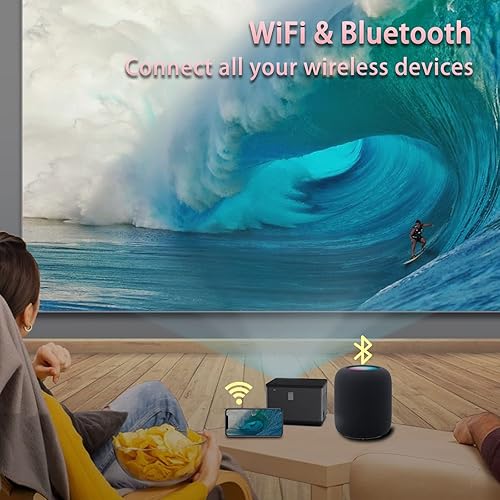 Miniatura 3 de Mini proyector 5G portátil con WiFi y Bluetooth, proyector de película HD 1080P para iPhone, portátil