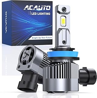 H11 LED Headlight Bulbs, 80w 16000lm 500% Brighter H9 H8 LED Bulbs, 6500k Cool White H11 LED Headlight Low Beam High Beam Headlights, Plug and Play, Pack of 2