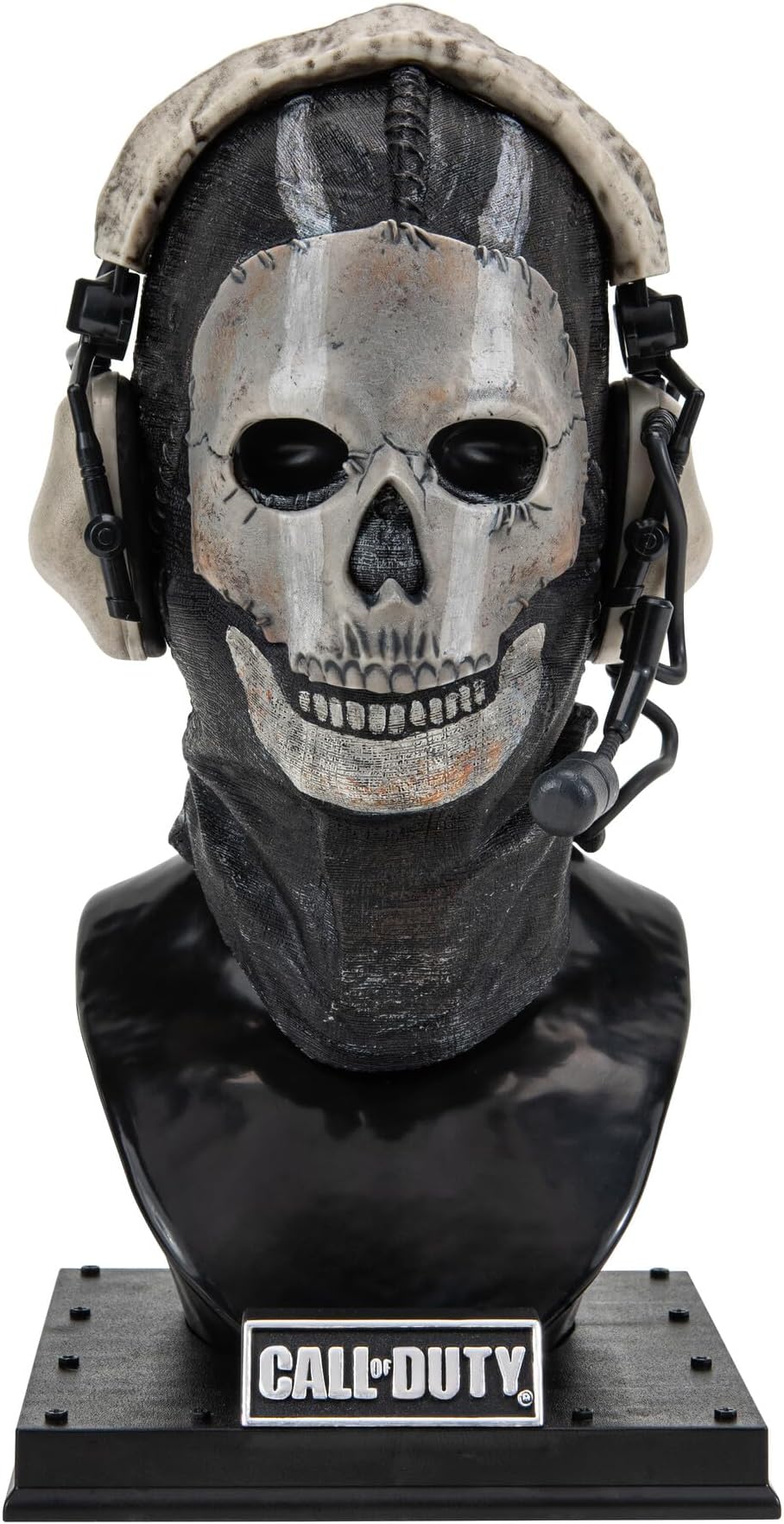 "Ghost Bust Statue - 8-inch Bust Statue Including Mask, Decorative Headphones, and Weighted Display Stand
