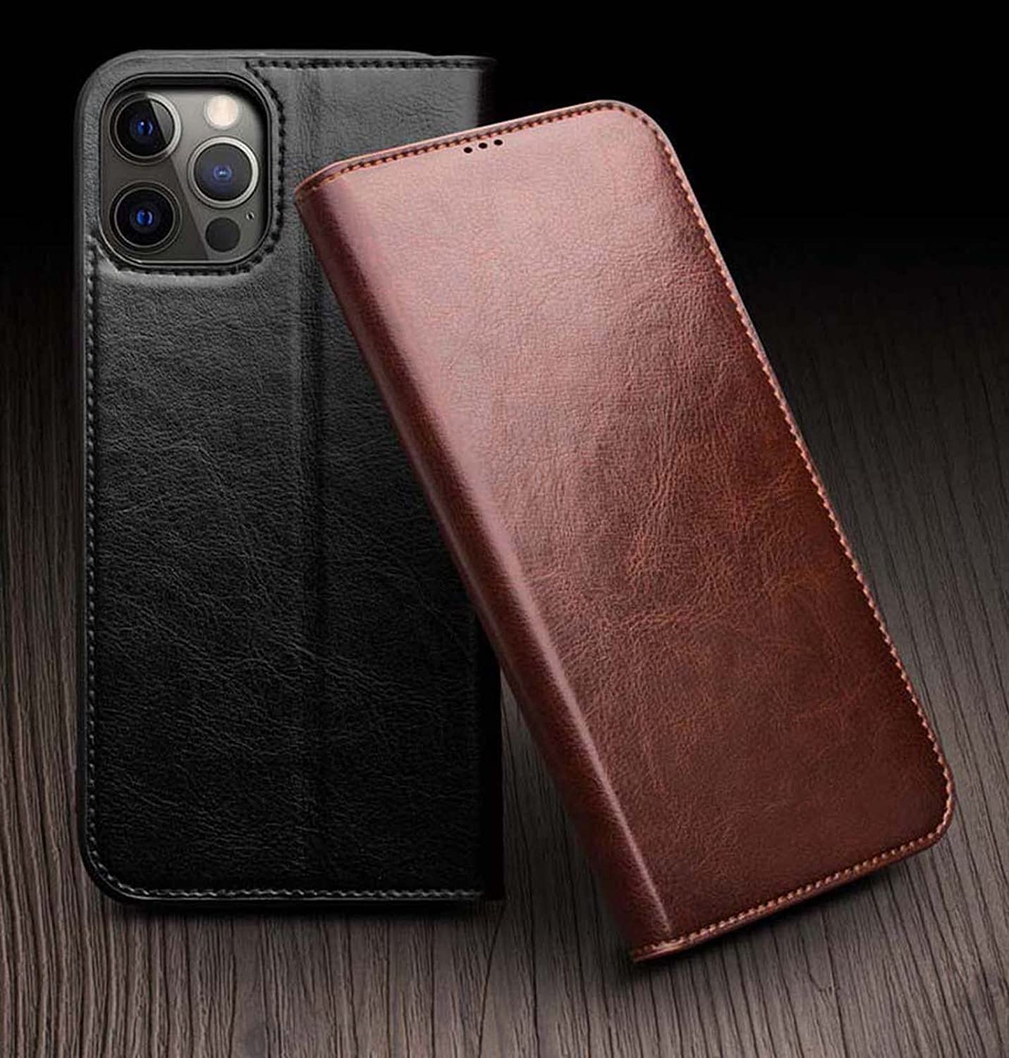 Amazon.com: KKFAUS Genuine Leather Case for Apple iPhone 13