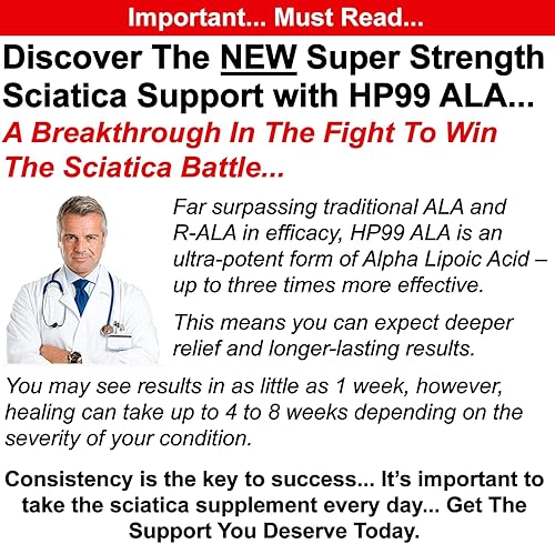 Miniatura 2 de Suplemento de ciática con 600 mg de ácido alfa lipoico  Soporte de nervio ciático de máxima fuerza para la parte inferior de la espalda, piernas,