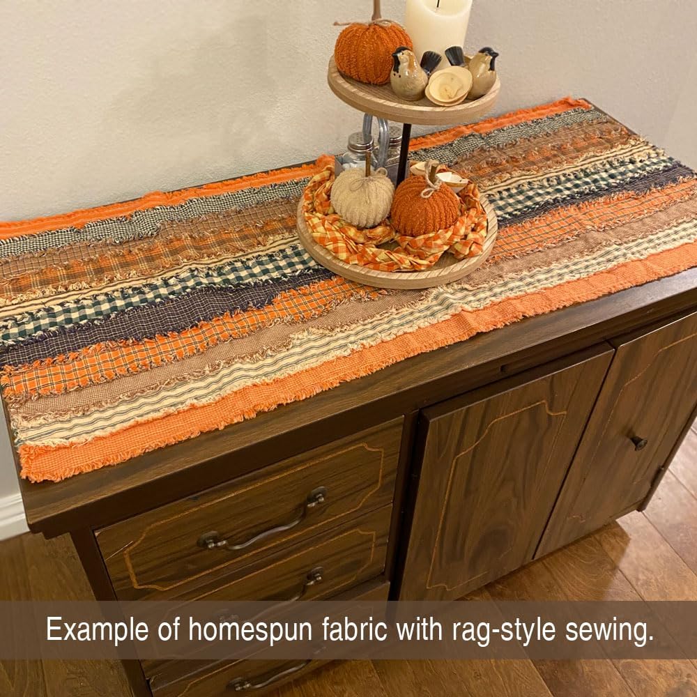 Autumn Spice Homespun Cotton Orange Plaid Fabric 22 pc 2.5" X 44" Precut Strips (Jelly Roll) by JCS