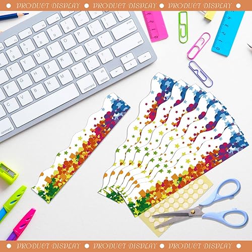 Vista 95 de Containlol Bordes de aula para tablón de anuncios, 118 pies, temática de animales de safari con ribete festoneado, tablero de anuncios colorido