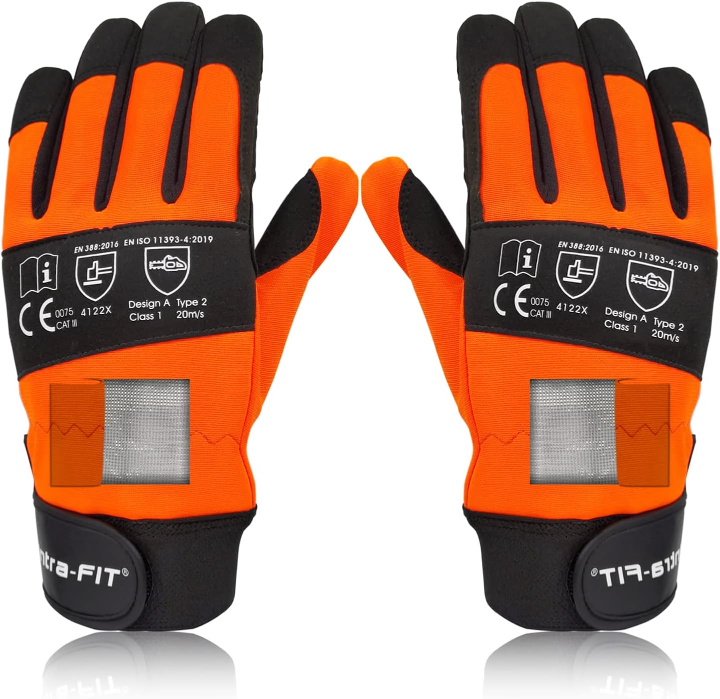 Chainsaw Gloves Saw Protectionon on Both Hands, CLASS 1, Latest Standard EN ISO 11393-4, EN 388: 4122X Cut-resistance Gloves