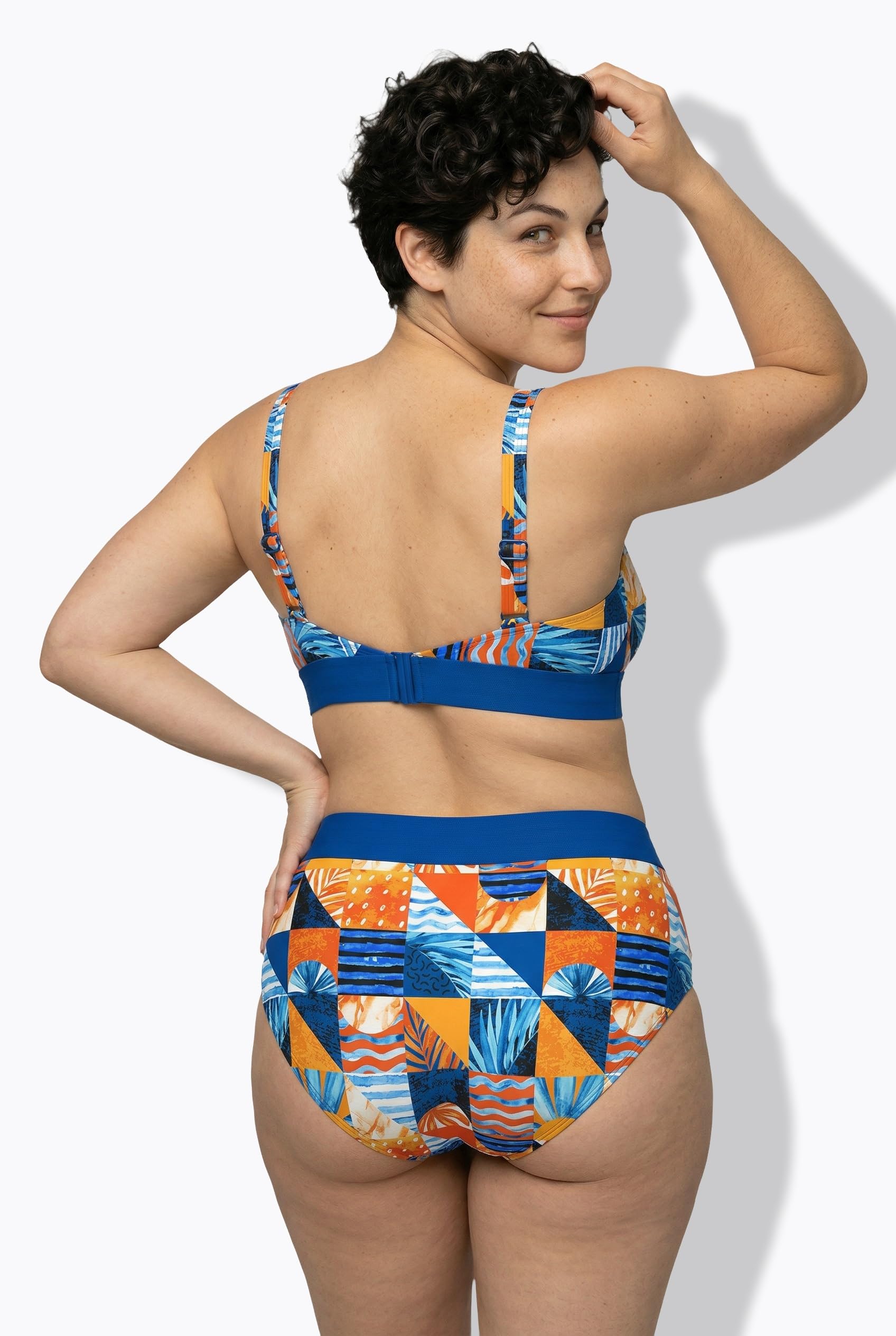 Ulla Popken Bikini, Karomuster, Softcups, Träger Verstellbar Bikini, Motivo a Quadri, Coppe morbide, Spalline Regolabili Donna