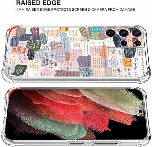 Miniatura 4 de Funda con versículos bíblicos para Samsung Galaxy S21 Ultra, patrón de collage de citas de Jesús cristiano para cristianos, funda protectora de TPU