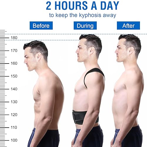 Miniatura 4 de Corrector de postura de espalda para hombres y mujeres, soporte de espalda ajustable para dolor de espalda baja para mujeres, proporciona apoyo de