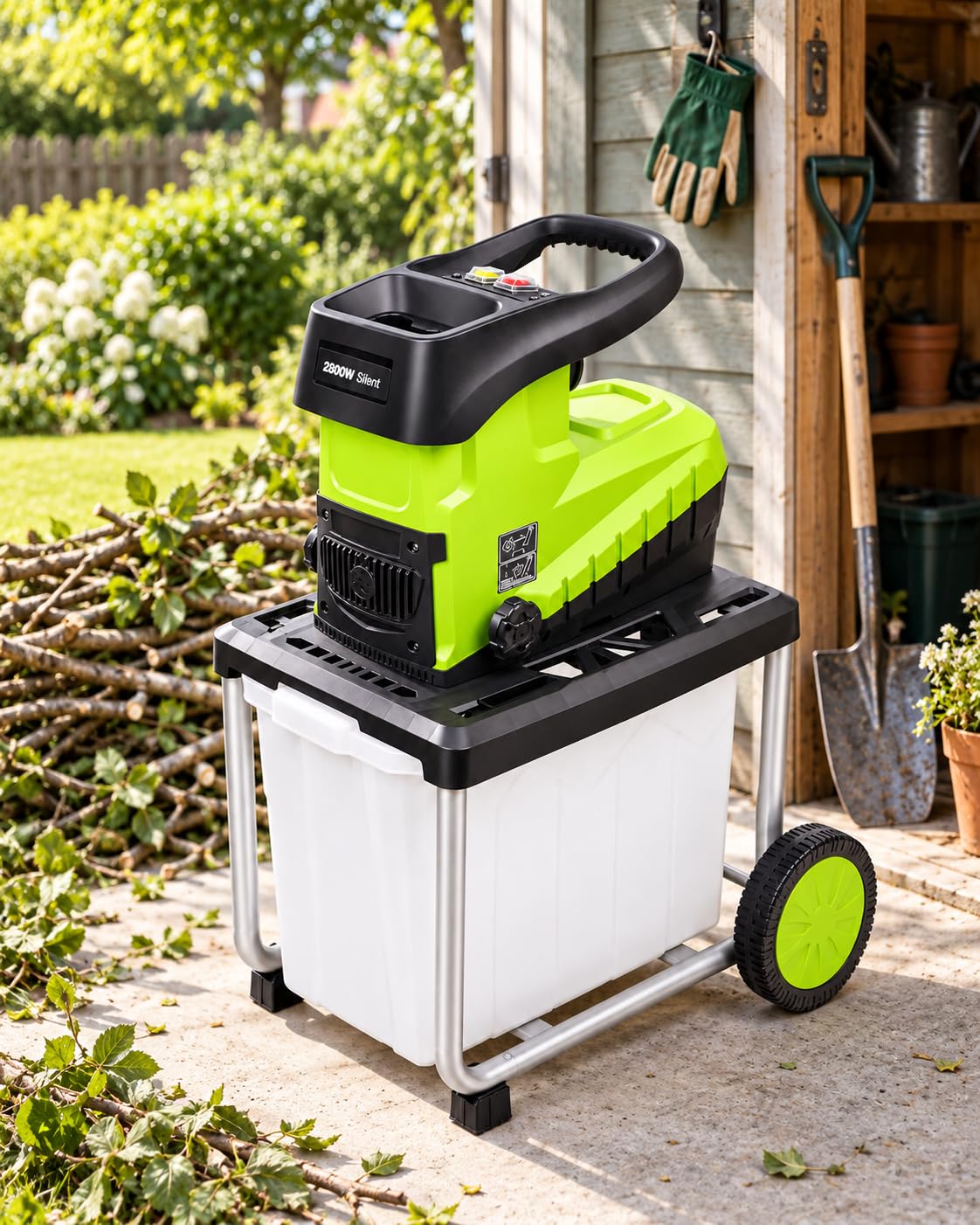 Broyeur De Jardin Électrique 2800W Avec Protection De Sécurité