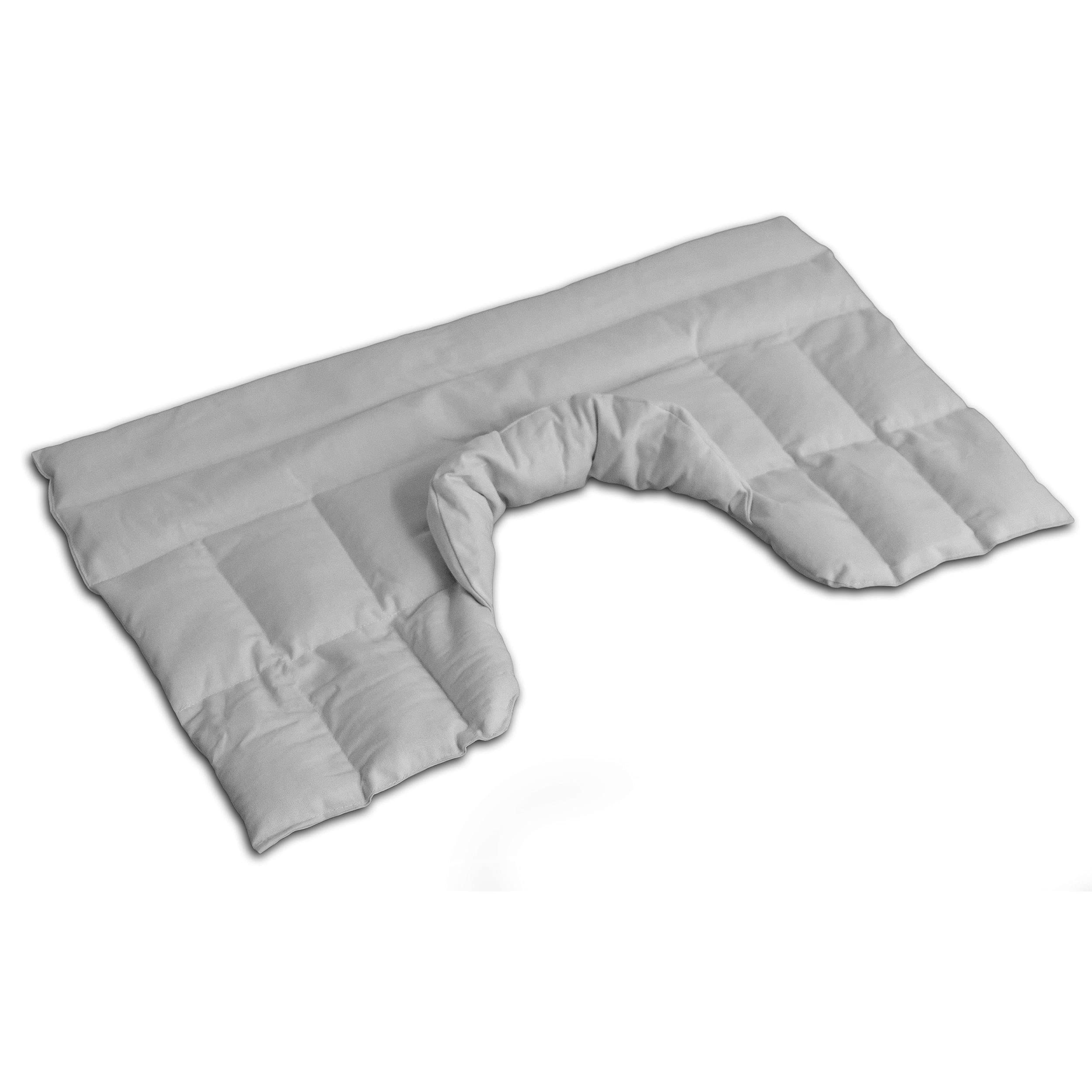 Cuscino termico cervicale XL per collo, spalle e schiena - Cuscino termico con semi di uva - bianco