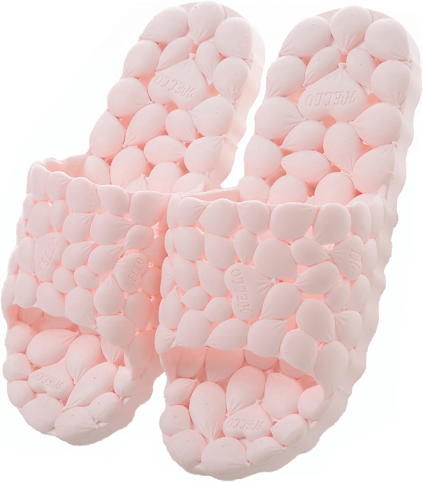 Happy Lily Drain Quick Bathroom Mule Soft Slip-on Slippers Non-slip Shower Sandals Beach Slide Pool Shoes, 6.5/7 UK, pink