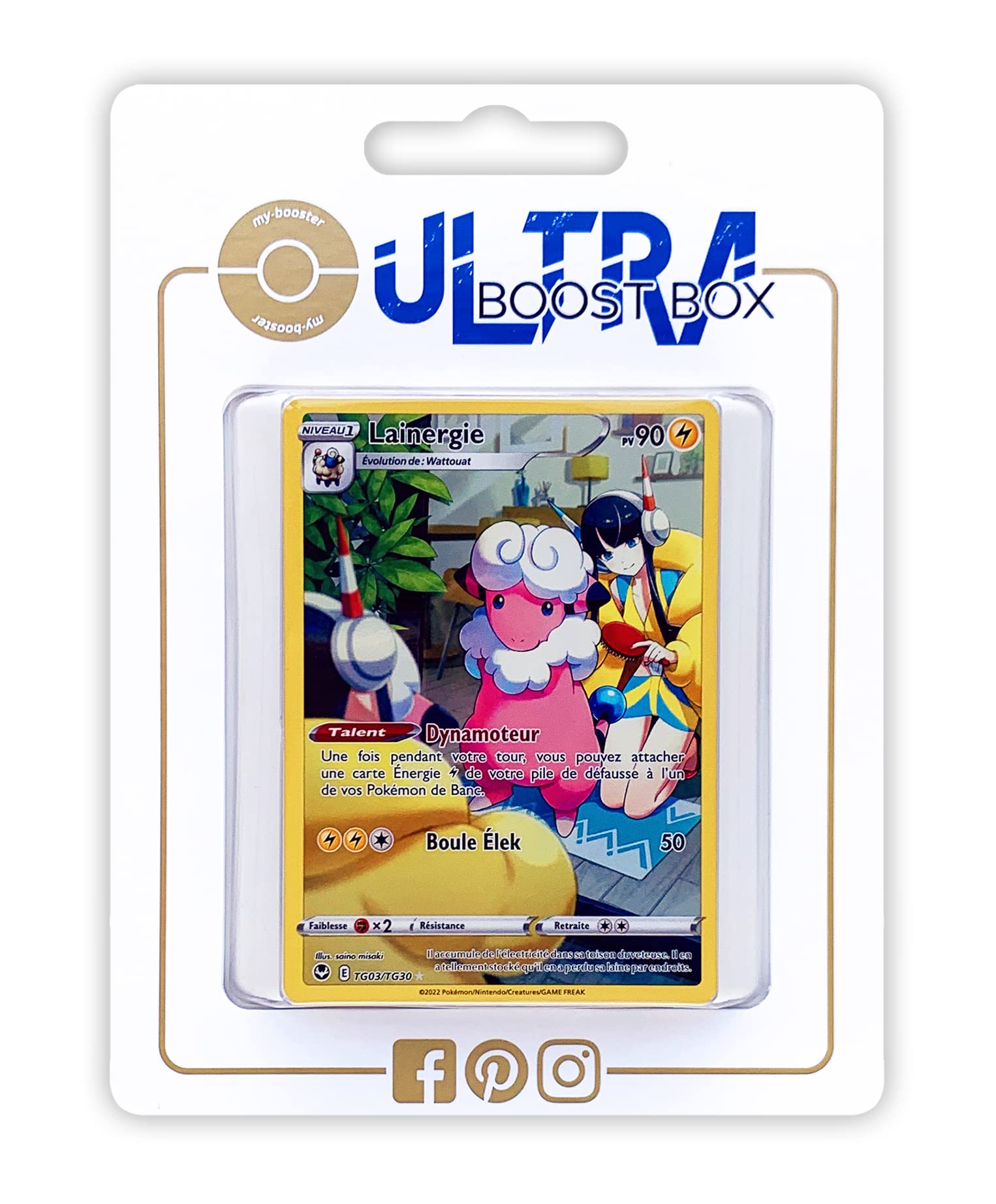 Lainergie (Flaaffy) TG03/TG30 Shiny Full Art - Myboost X Epée et Bouclier  12 Tempête Argentée
