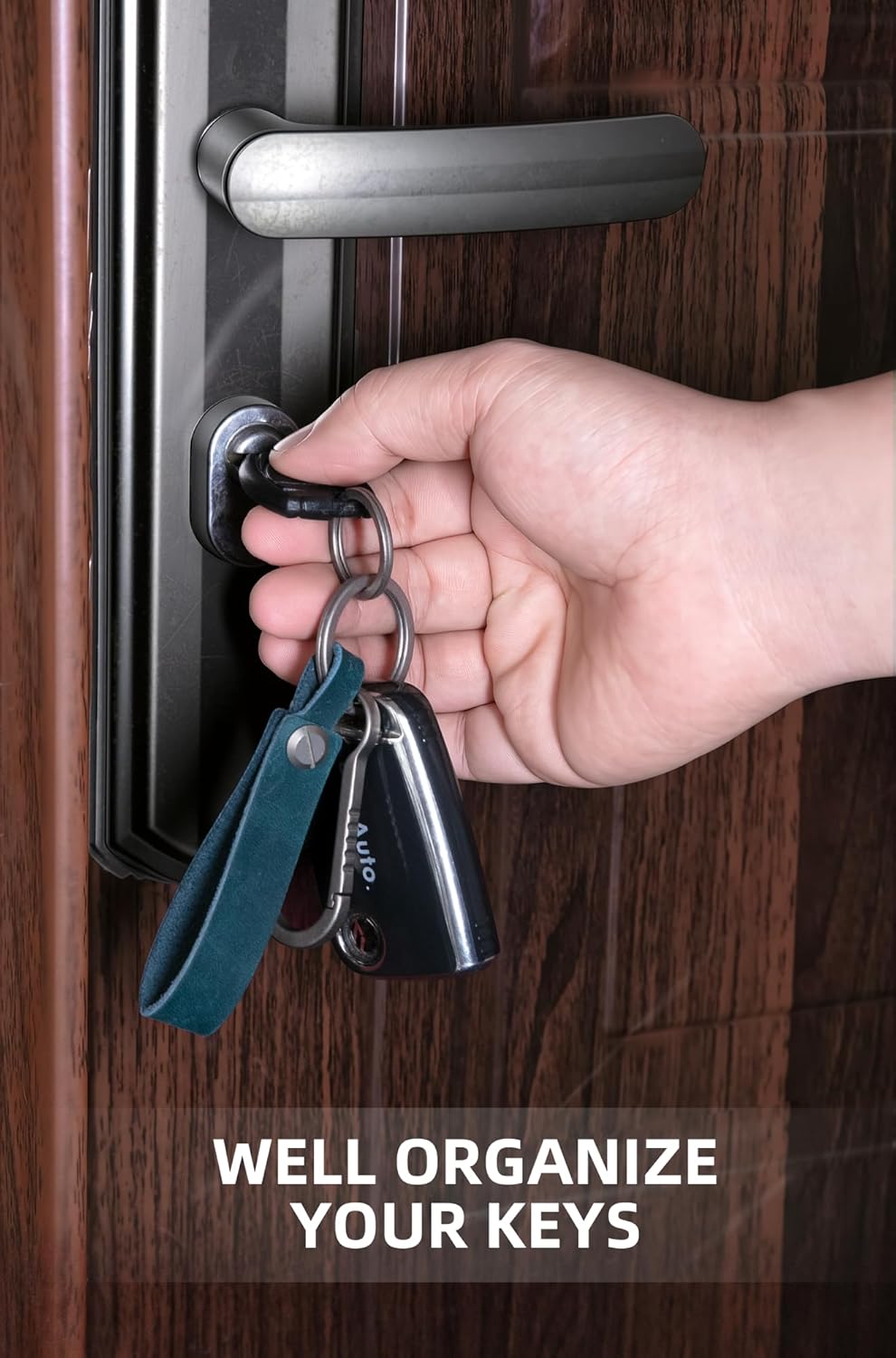 KEEPO LINK Leather Keychain Strap with Titanium Key Ring, Detachable Leather Key Chain Key Fob Holder for Men, OLM03 - Image 7